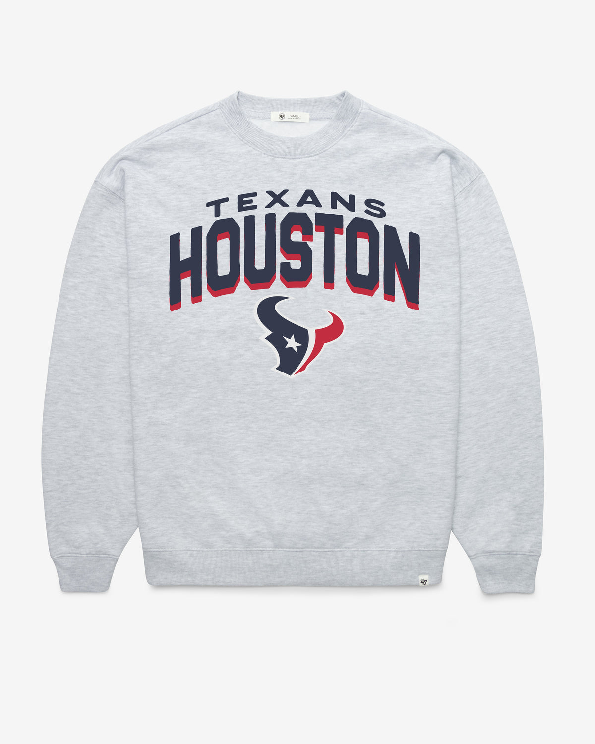 HOUSTON TEXANS CAMPUS ARCH CLOUD '47 OVERSIZED CREW WOMENS RELAY GREY