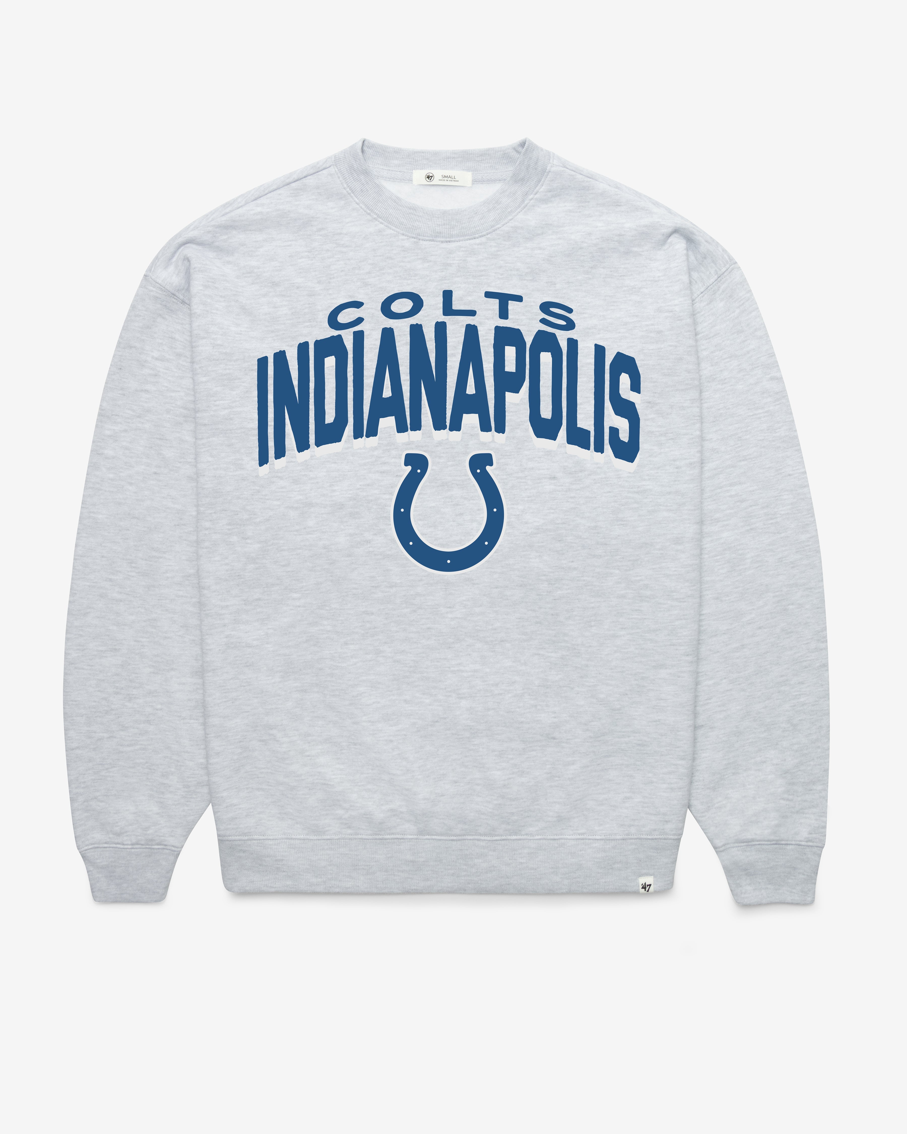 INDIANAPOLIS COLTS CAMPUS ARCH CLOUD '47 OVERSIZED CREW WOMENS RELAY GREY