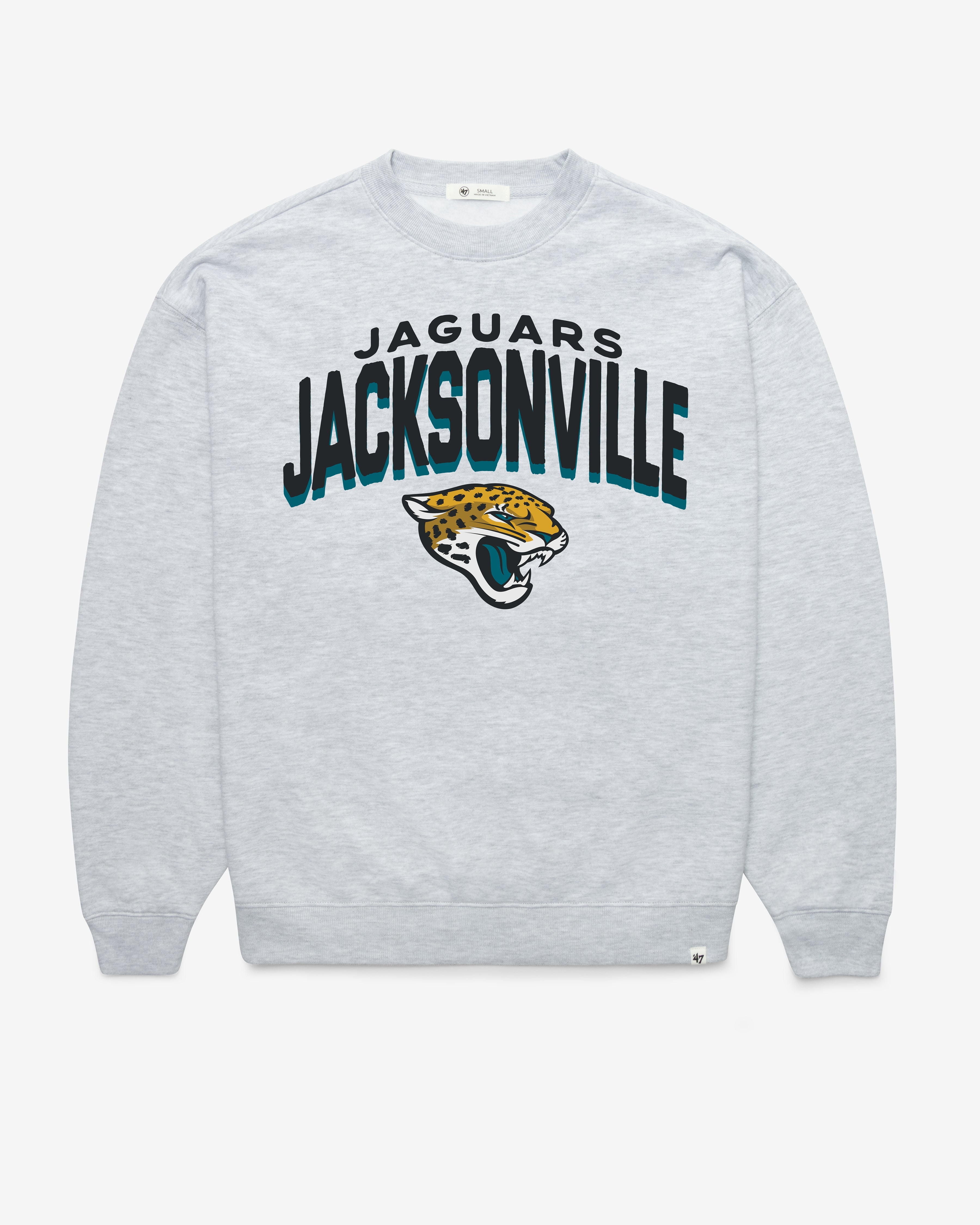 JACKSONVILLE JAGUARS CAMPUS ARCH CLOUD '47 OVERSIZED CREW WOMENS RELAY GREY