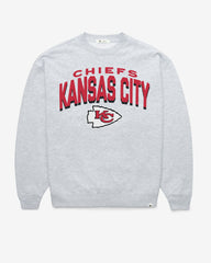 KANSAS CITY CHIEFS CAMPUS ARCH CLOUD '47 OVERSIZED CREW WOMENS RELAY GREY