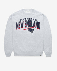 NEW ENGLAND PATRIOTS CAMPUS ARCH CLOUD '47 OVERSIZED CREW WOMENS RELAY GREY