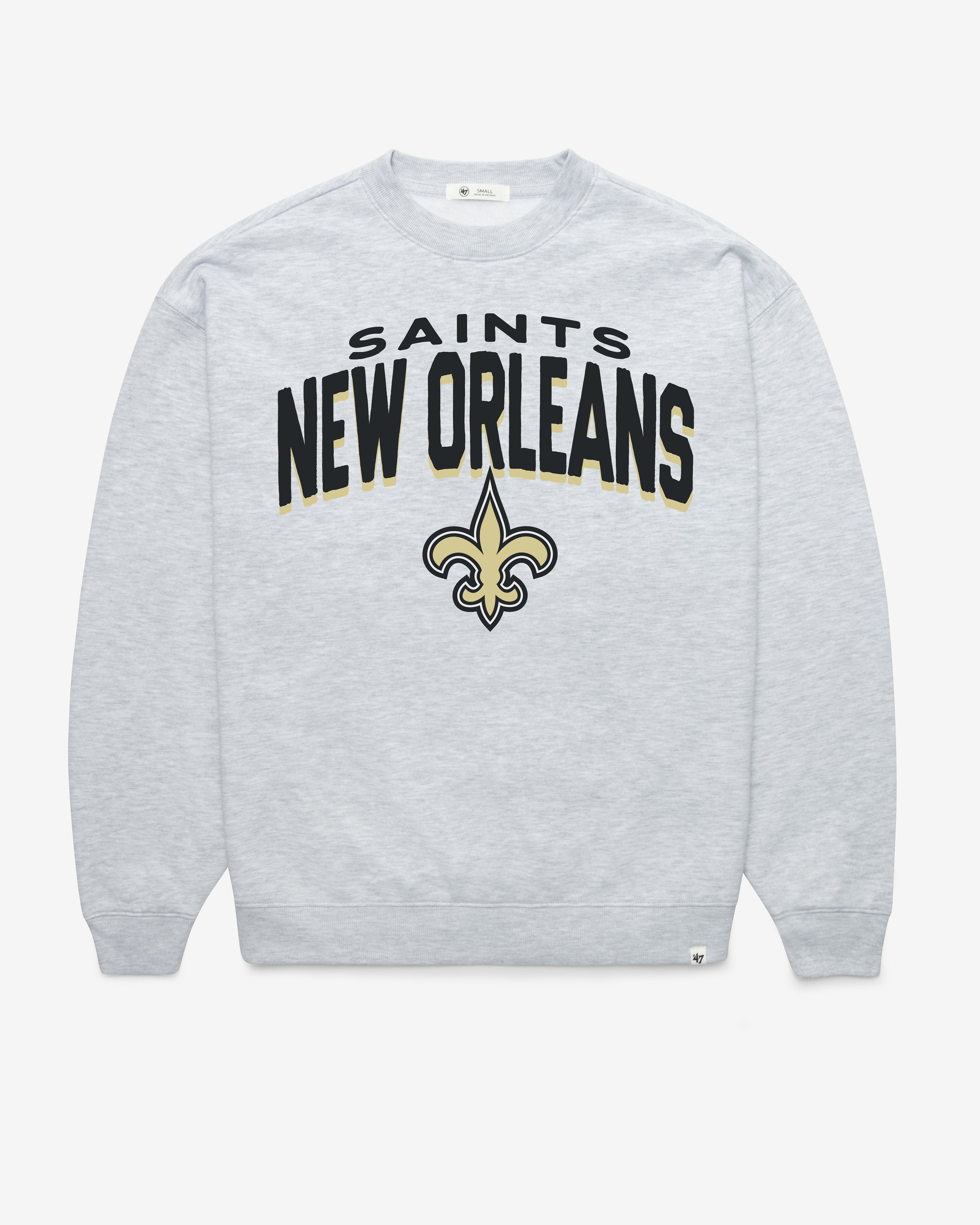 NEW ORLEANS SAINTS CAMPUS ARCH CLOUD '47 OVERSIZED CREW WOMENS RELAY GREY