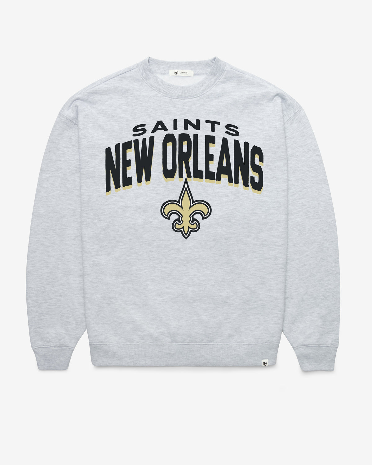 NEW ORLEANS SAINTS CAMPUS ARCH CLOUD '47 OVERSIZED CREW WOMENS RELAY GREY