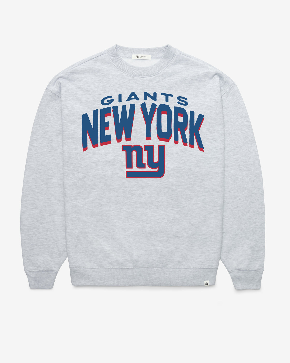 NEW YORK GIANTS CAMPUS ARCH CLOUD '47 OVERSIZED CREW WOMENS RELAY GREY