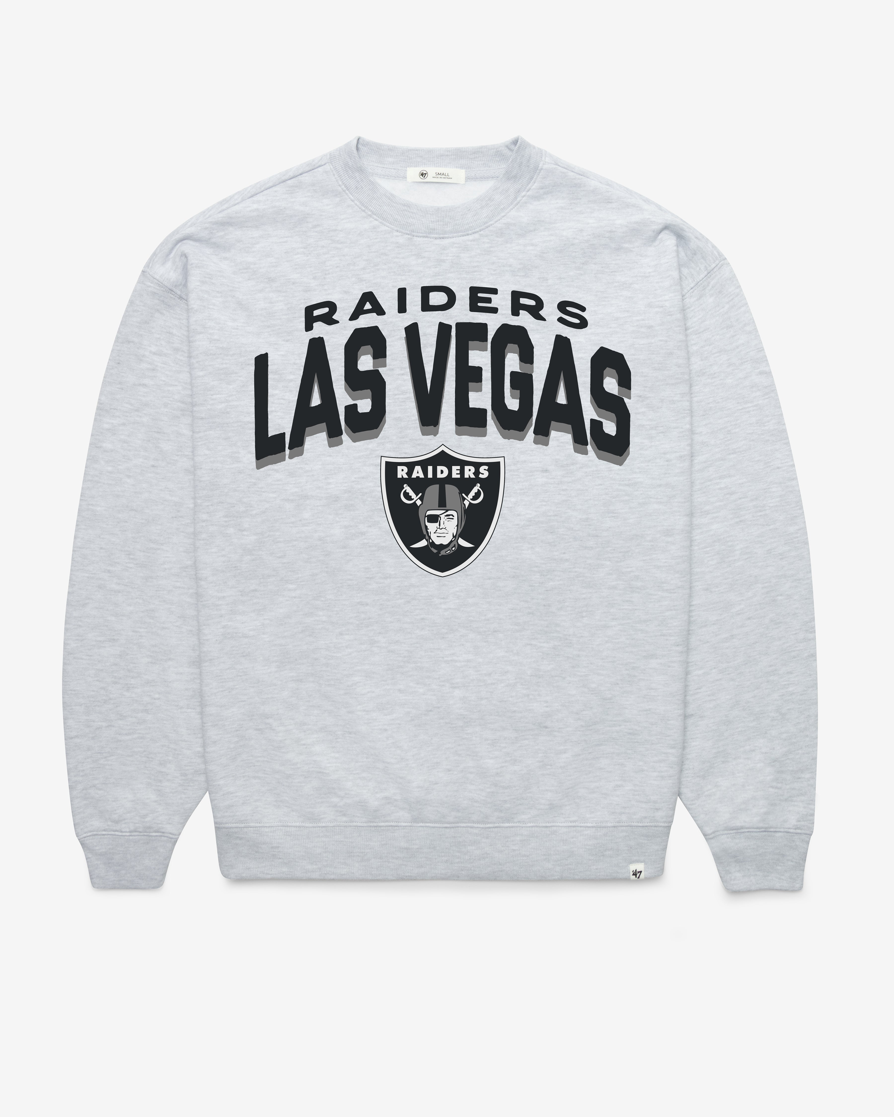 LAS VEGAS RAIDERS CAMPUS ARCH CLOUD '47 OVERSIZED CREW WOMENS RELAY GREY