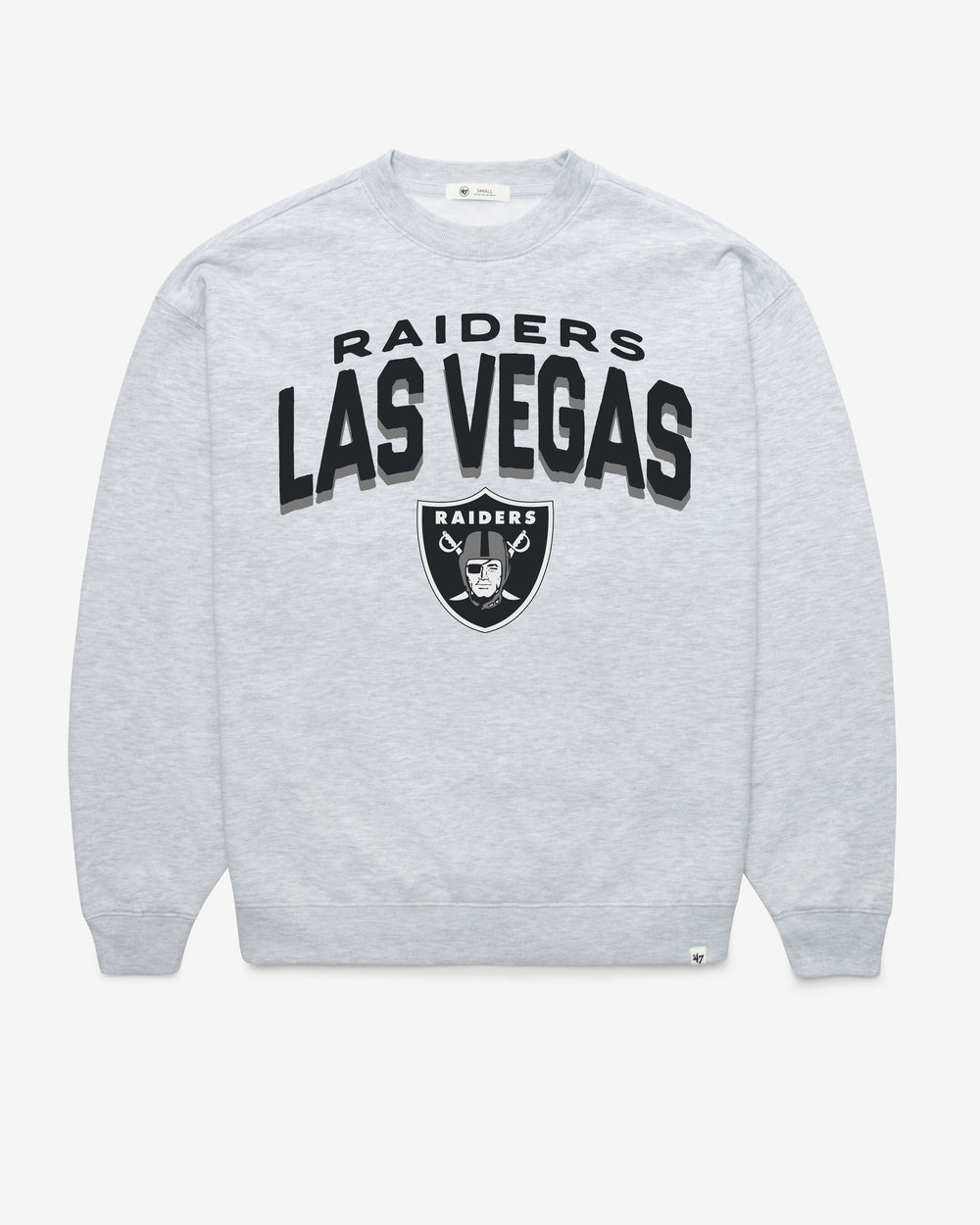 LAS VEGAS RAIDERS CAMPUS ARCH CLOUD '47 OVERSIZED CREW WOMENS RELAY GREY