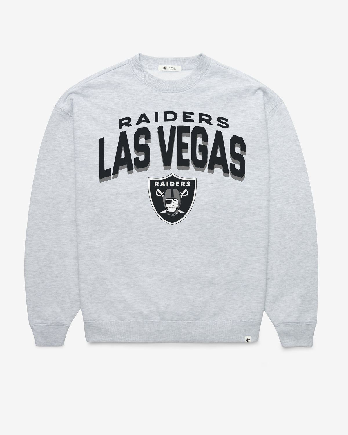 LAS VEGAS RAIDERS CAMPUS ARCH CLOUD '47 OVERSIZED CREW WOMENS RELAY GREY