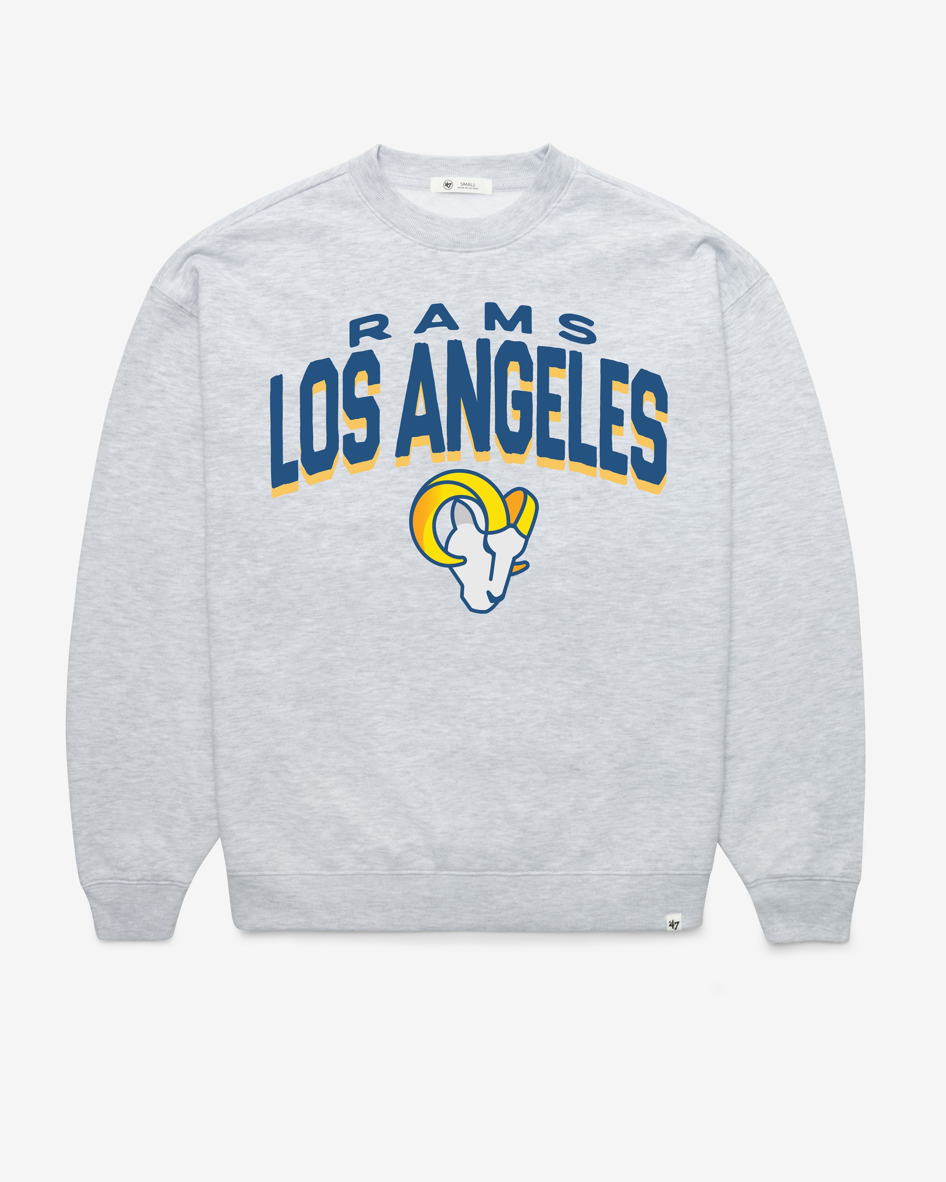 LOS ANGELES RAMS CAMPUS ARCH CLOUD '47 OVERSIZED CREW WOMENS RELAY GREY