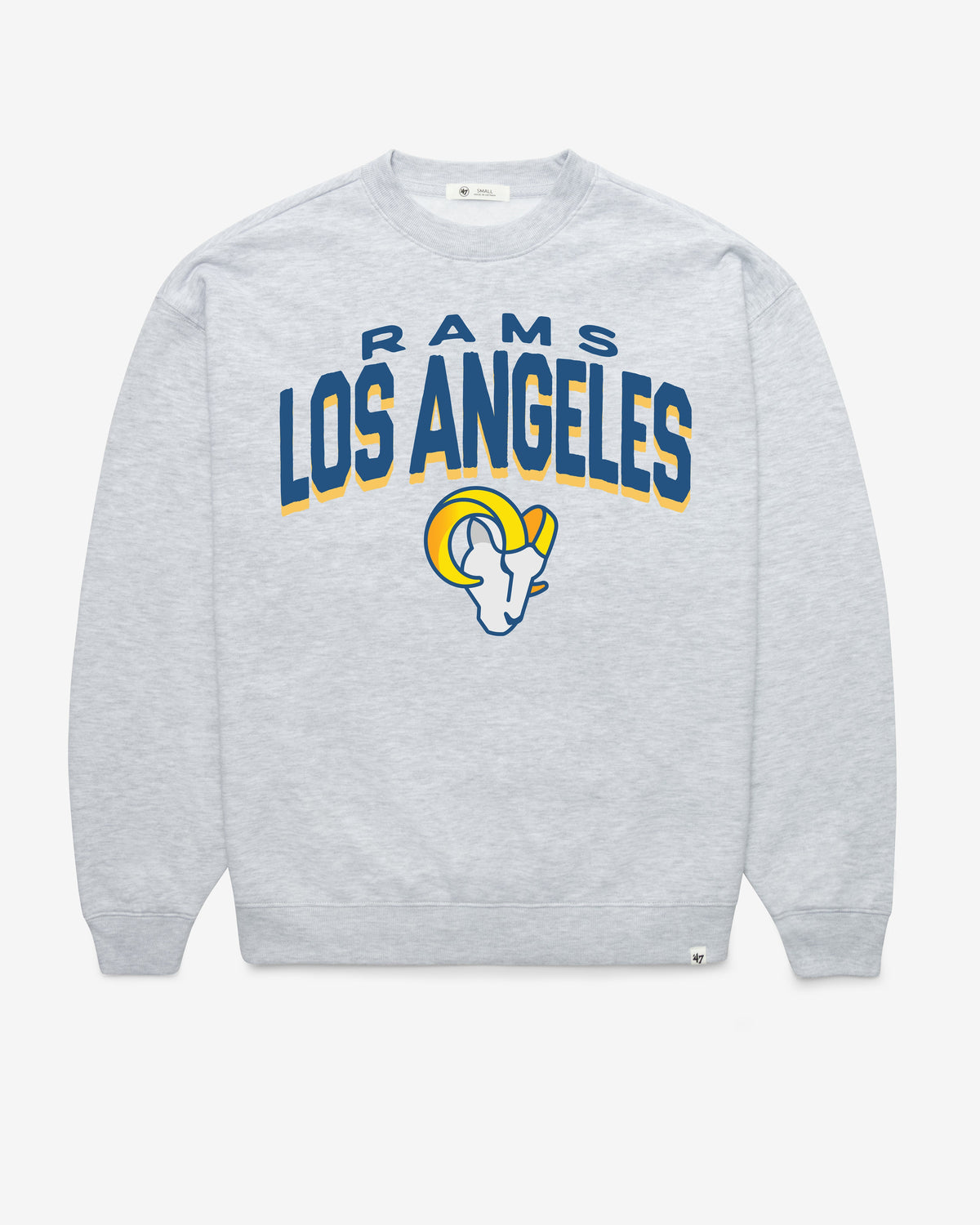 LOS ANGELES RAMS CAMPUS ARCH CLOUD '47 OVERSIZED CREW WOMENS RELAY GREY
