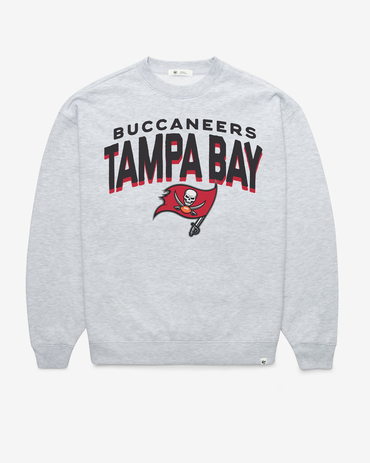 TAMPA BAY BUCCANEERS CAMPUS ARCH CLOUD '47 OVERSIZED CREW WOMENS RELAY GREY