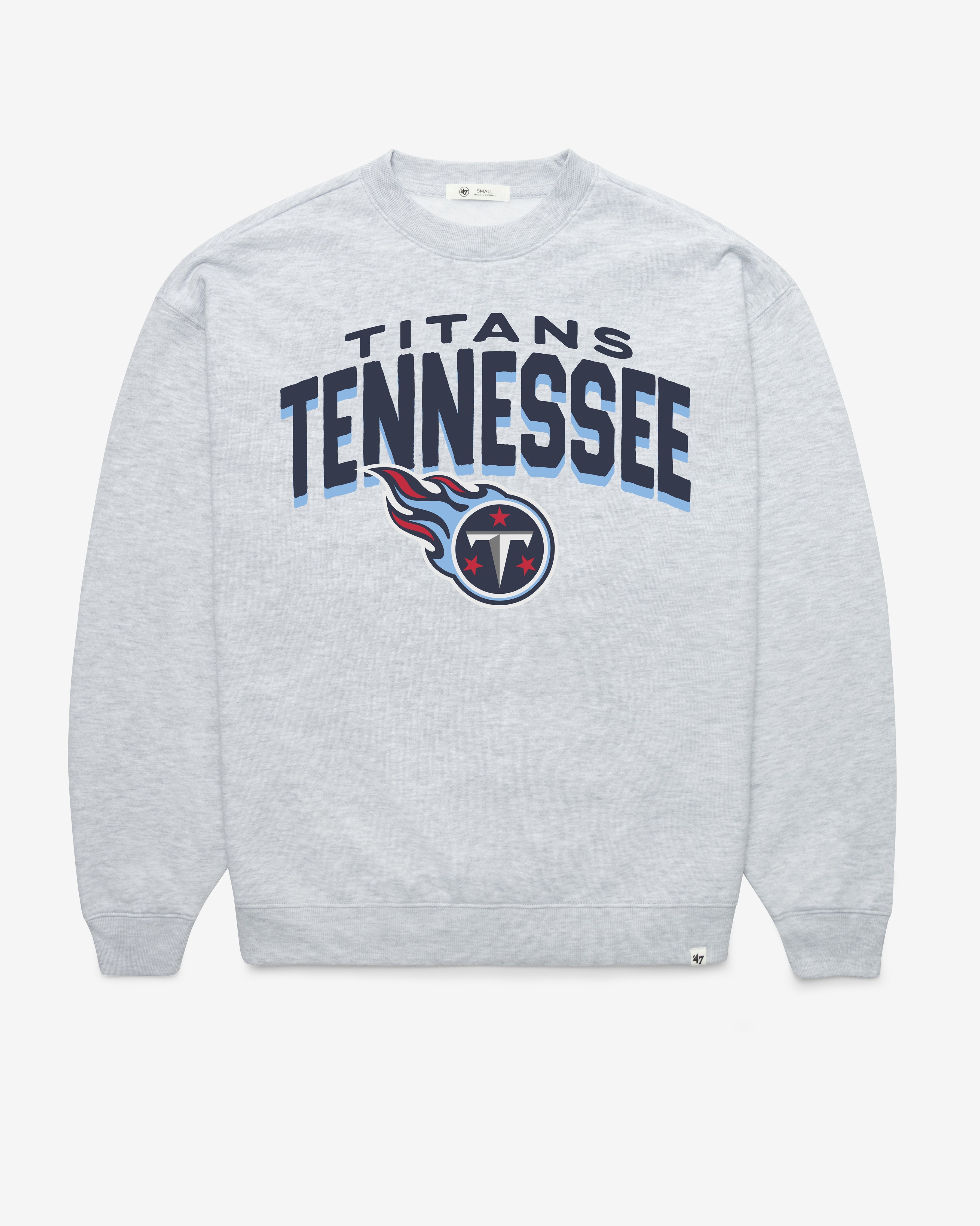 TENNESSEE TITANS CAMPUS ARCH CLOUD '47 OVERSIZED CREW WOMENS RELAY GREY