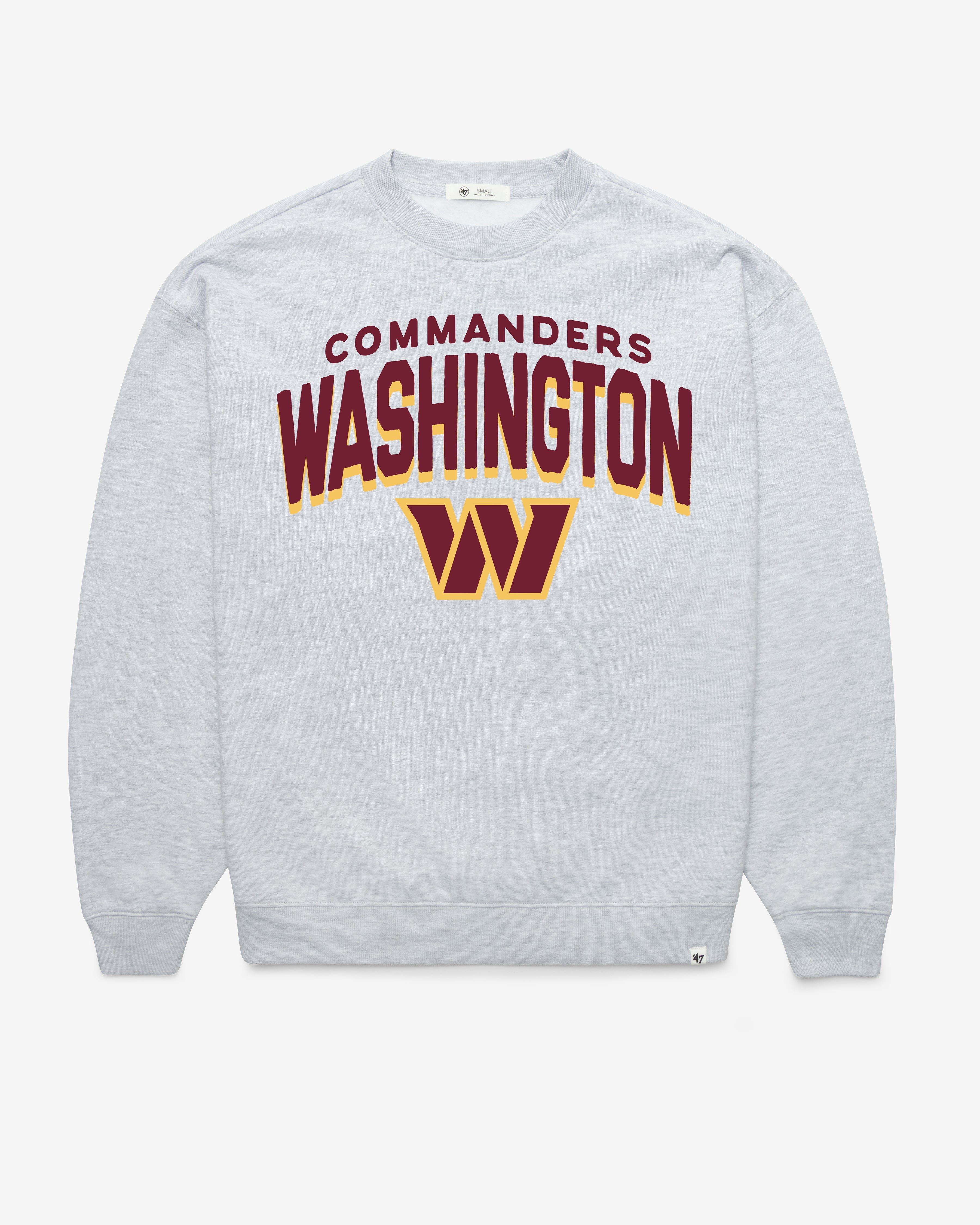 WASHINGTON COMMANDERS CAMPUS ARCH CLOUD '47 OVERSIZED CREW WOMENS RELAY GREY