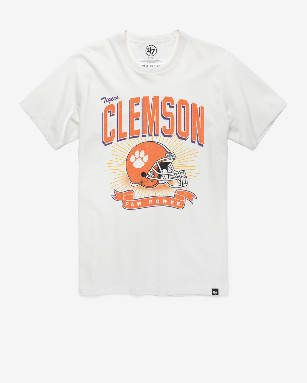 CLEMSON TIGERS PRIME PLAY '47 FRANKLIN TEE WHITE WASH