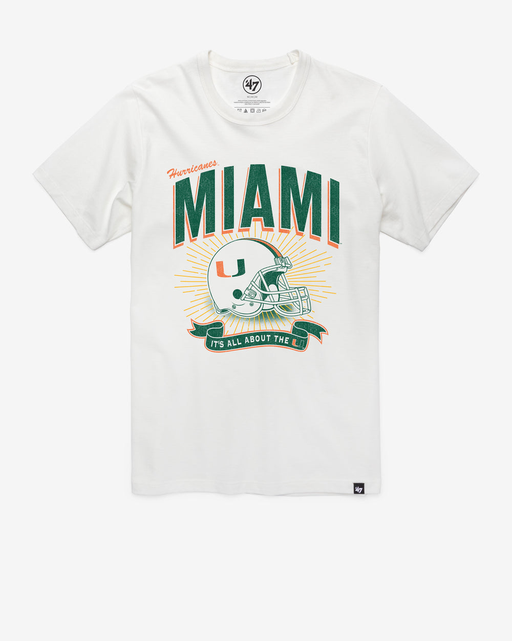MIAMI HURRICANES PRIME PLAY '47 FRANKLIN TEE WHITE WASH