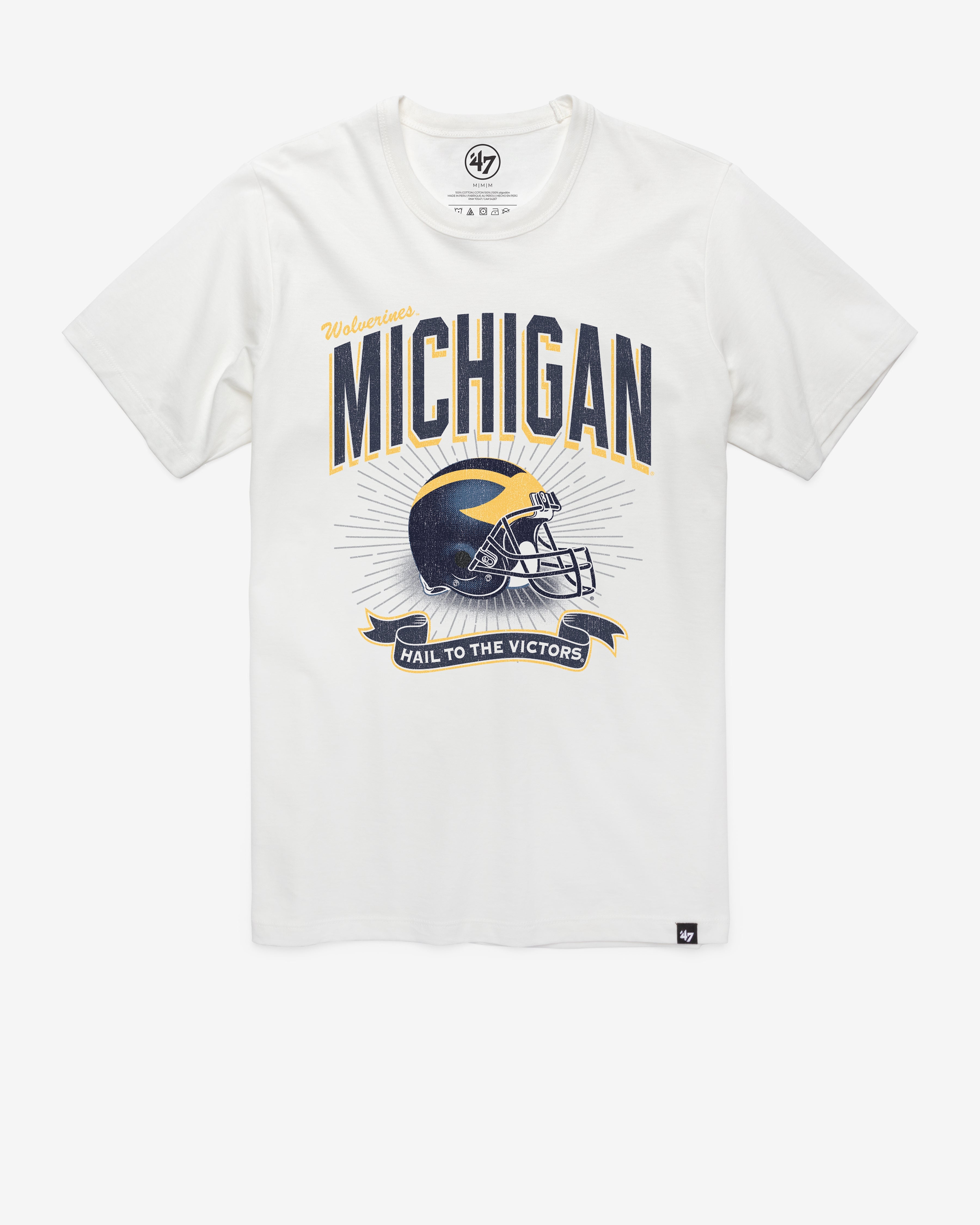 MICHIGAN WOLVERINES PRIME PLAY '47 FRANKLIN TEE WHITE WASH