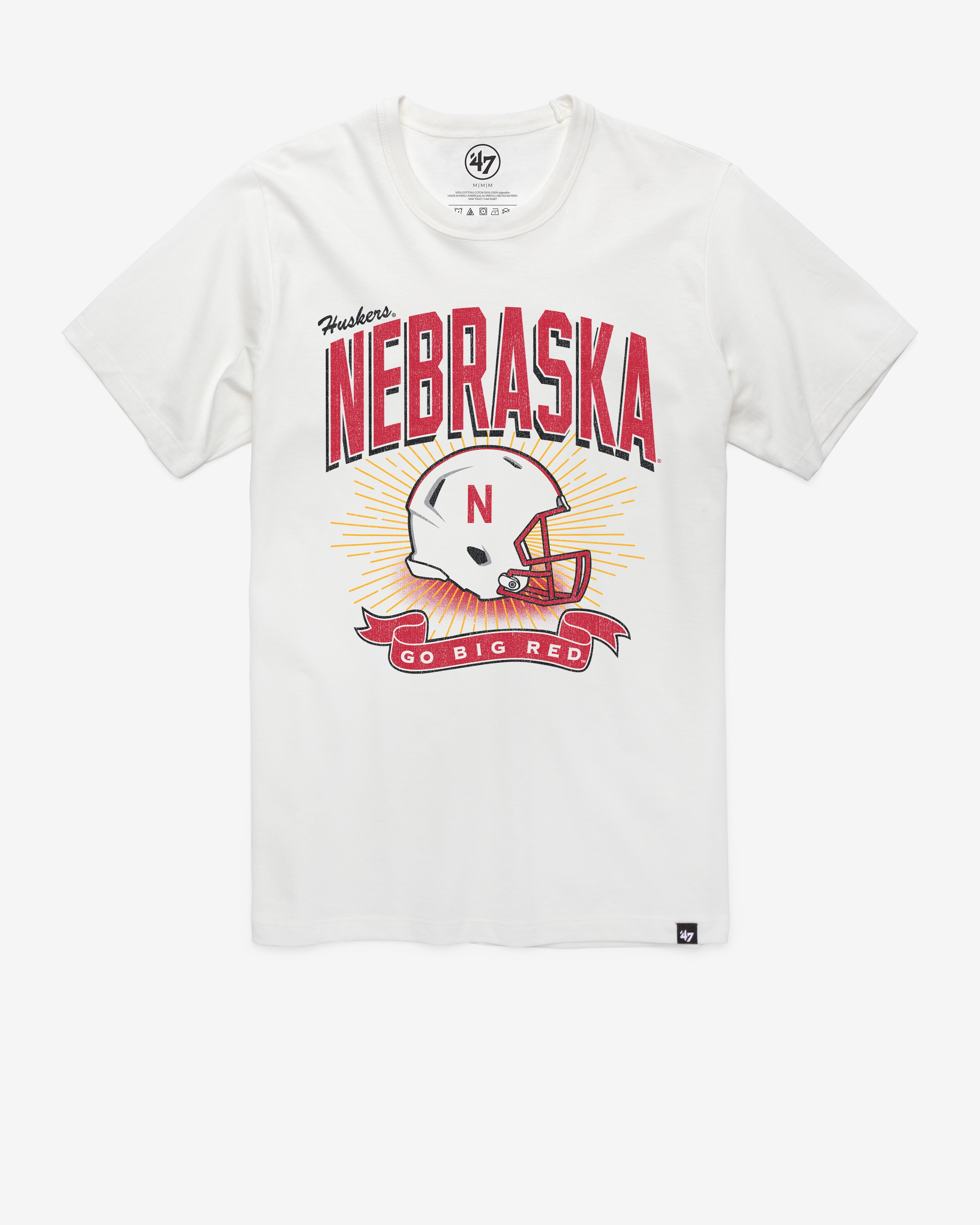 NEBRASKA CORNHUSKERS PRIME PLAY '47 FRANKLIN TEE WHITE WASH
