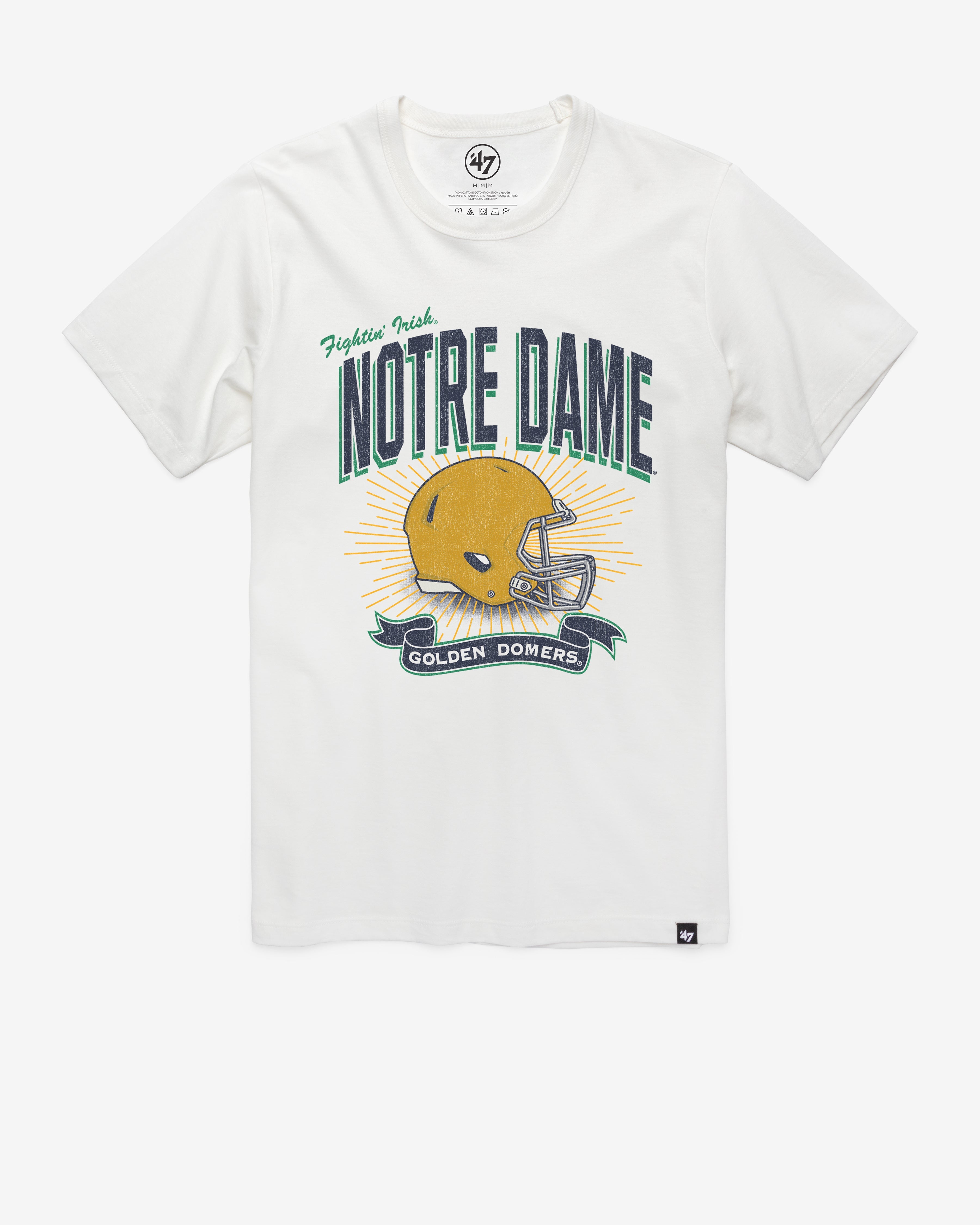 NOTRE DAME FIGHTING IRISH PRIME PLAY '47 FRANKLIN TEE WHITE WASH