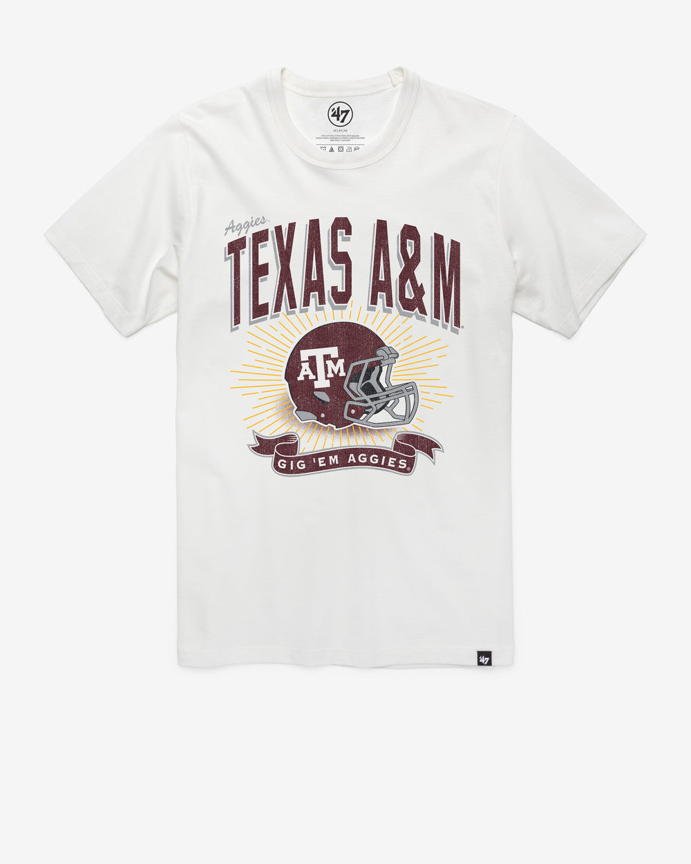 TEXAS A&M AGGIES PRIME PLAY '47 FRANKLIN TEE WHITE WASH