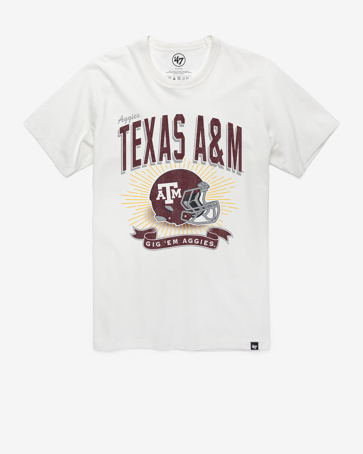 TEXAS A&M AGGIES PRIME PLAY '47 FRANKLIN TEE WHITE WASH