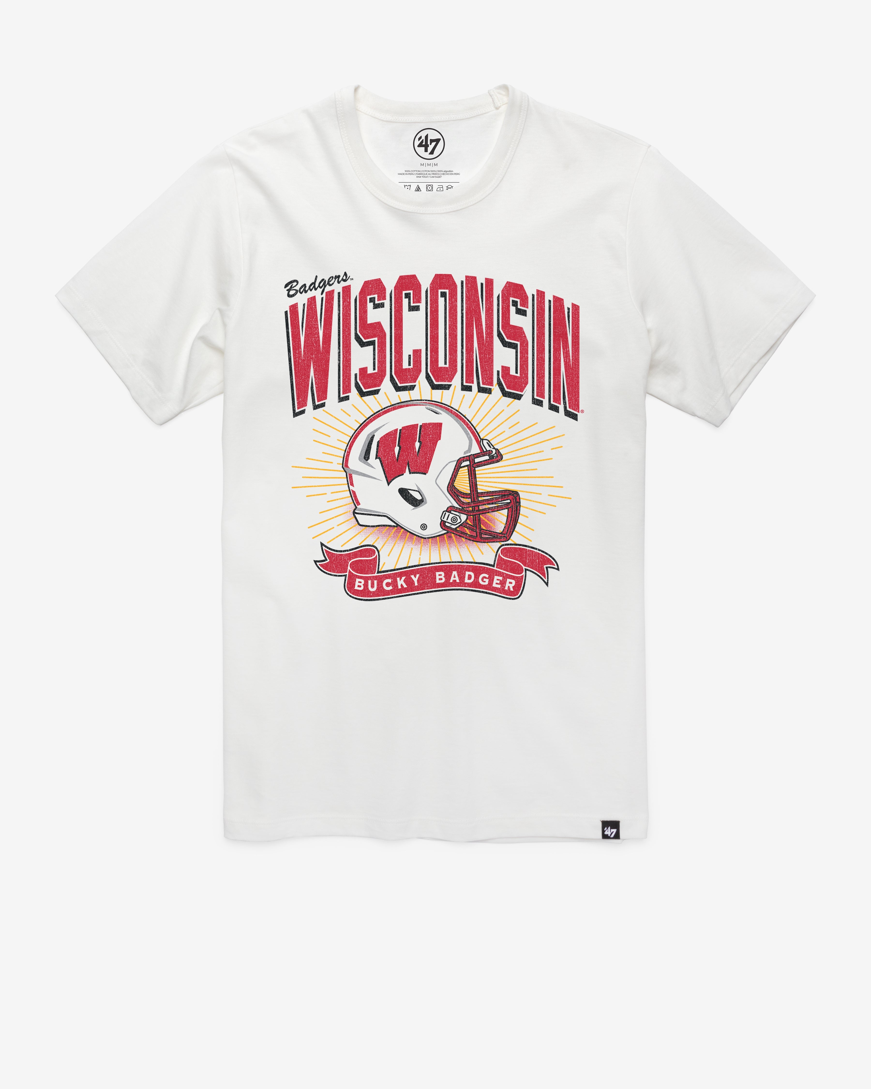 WISCONSIN BADGERS PRIME PLAY '47 FRANKLIN TEE WHITE WASH