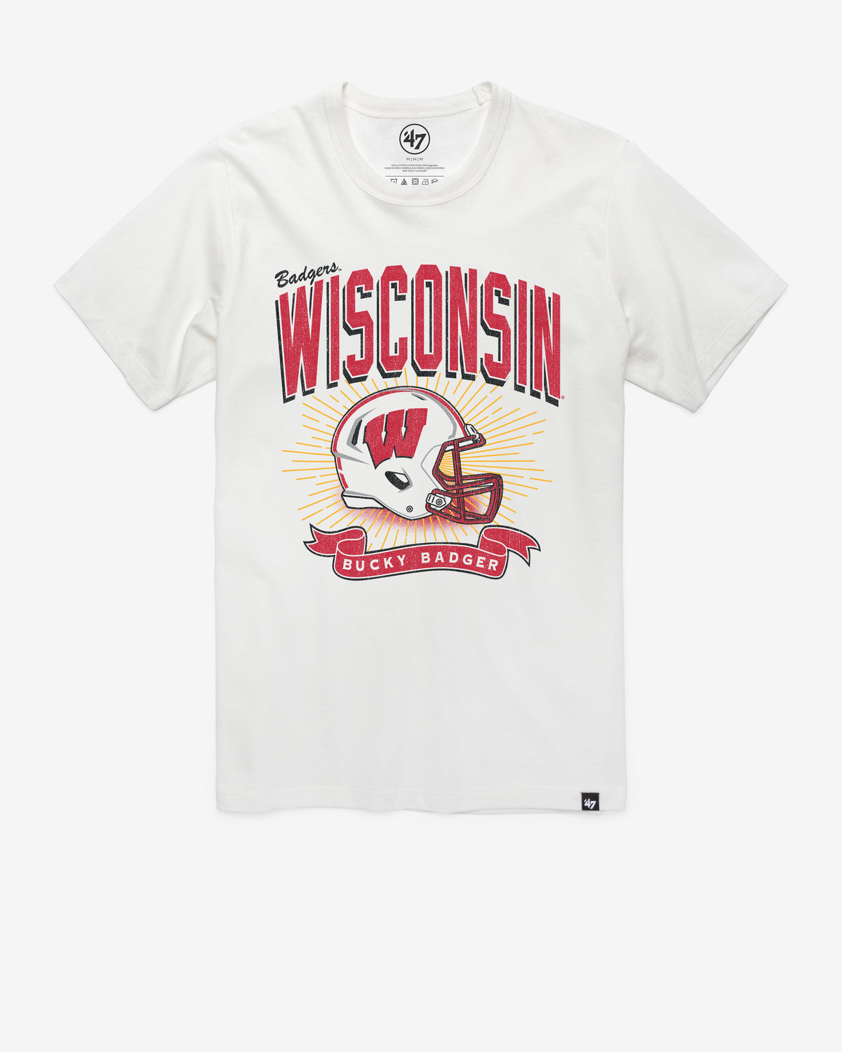 WISCONSIN BADGERS PRIME PLAY '47 FRANKLIN TEE WHITE WASH