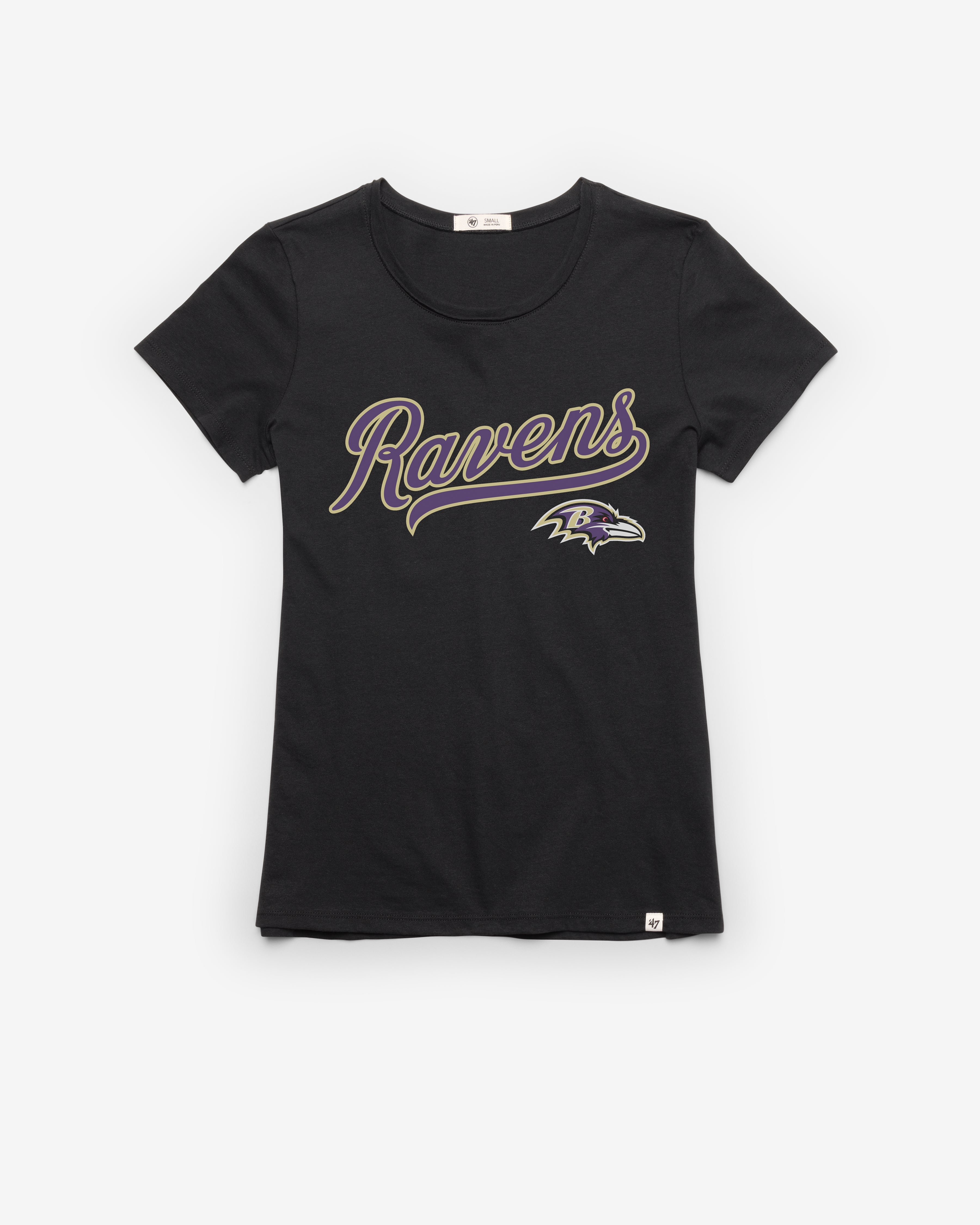 BALTIMORE RAVENS TAIL SWEEP '47 FRANKIE TEE WOMENS FLINT BLACK