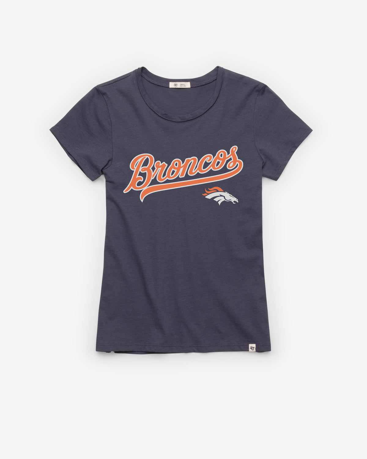 DENVER BRONCOS TAIL SWEEP '47 FRANKIE TEE WOMENS ATLAS BLUE