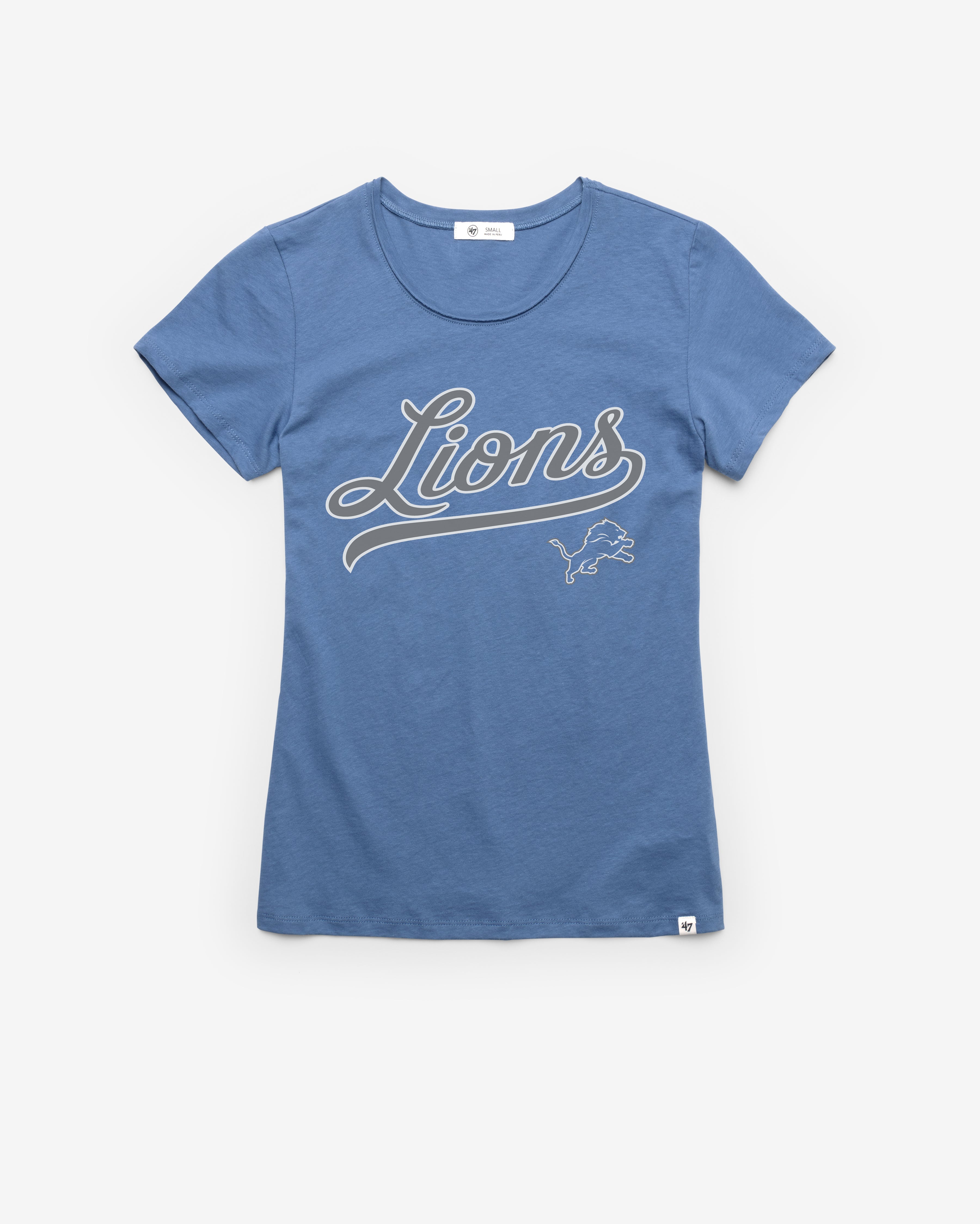 DETROIT LIONS TAIL SWEEP '47 FRANKIE TEE WOMENS CADET BLUE