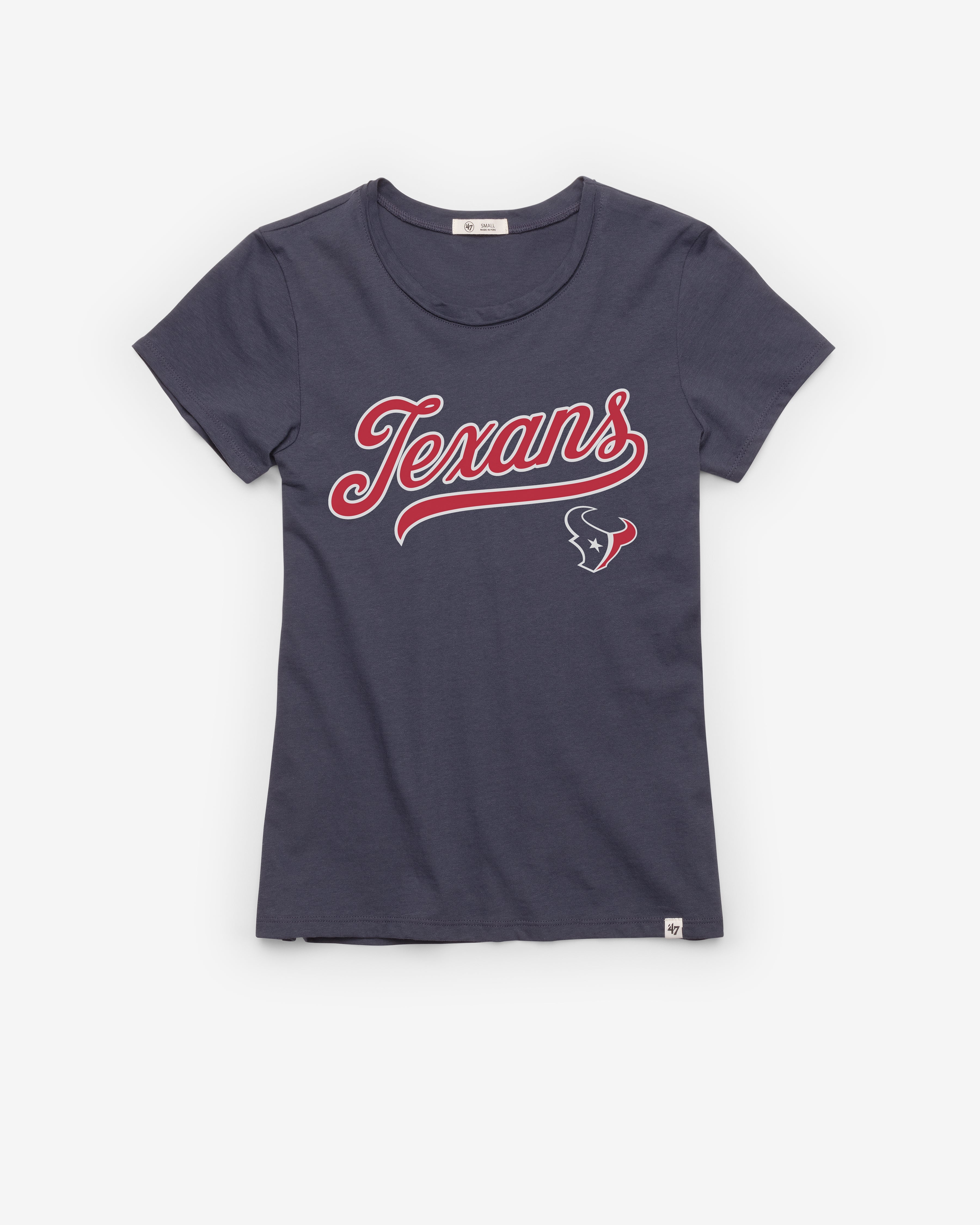 HOUSTON TEXANS TAIL SWEEP '47 FRANKIE TEE WOMENS ATLAS BLUE