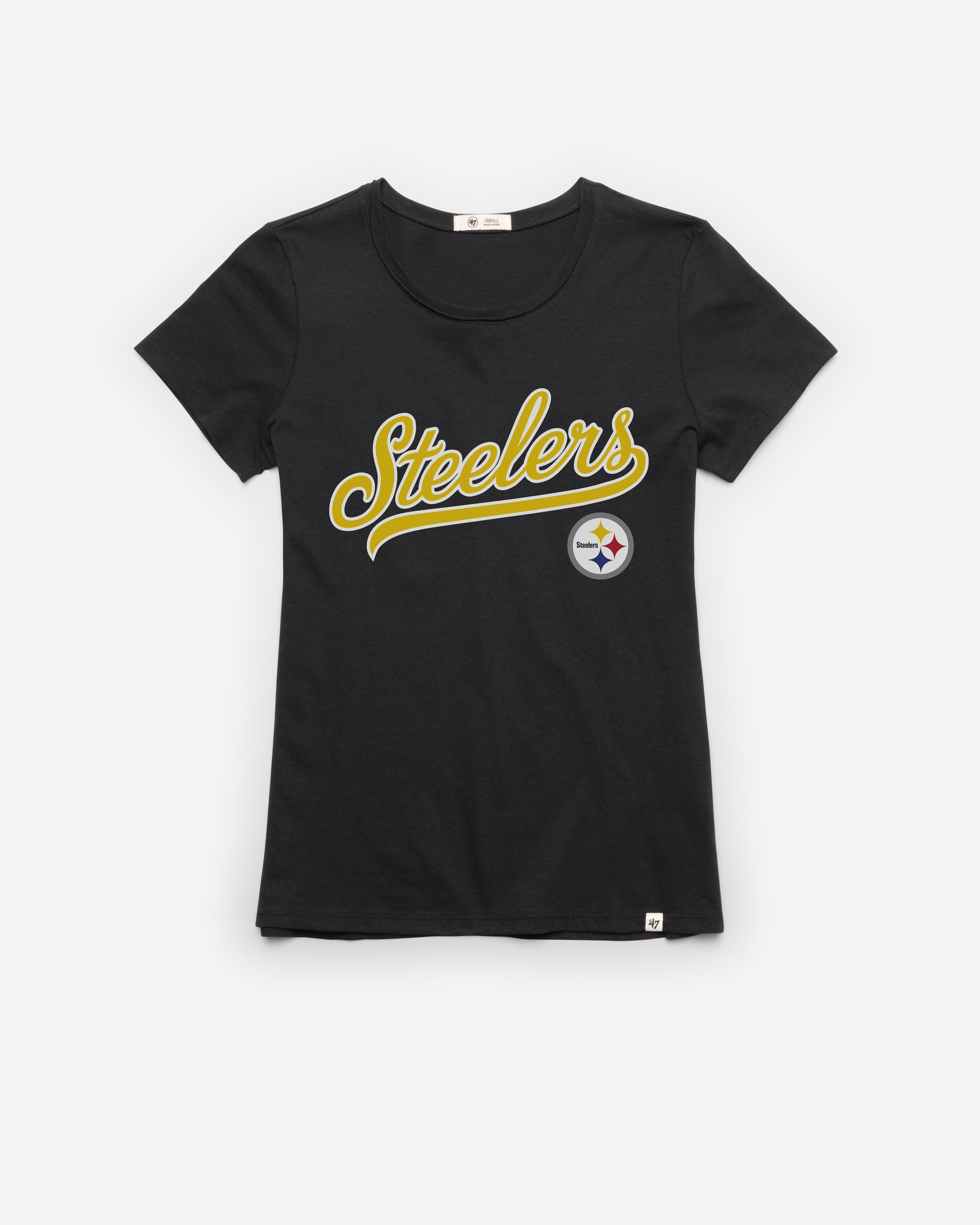 PITTSBURGH STEELERS TAIL SWEEP '47 FRANKIE TEE WOMENS FLINT BLACK