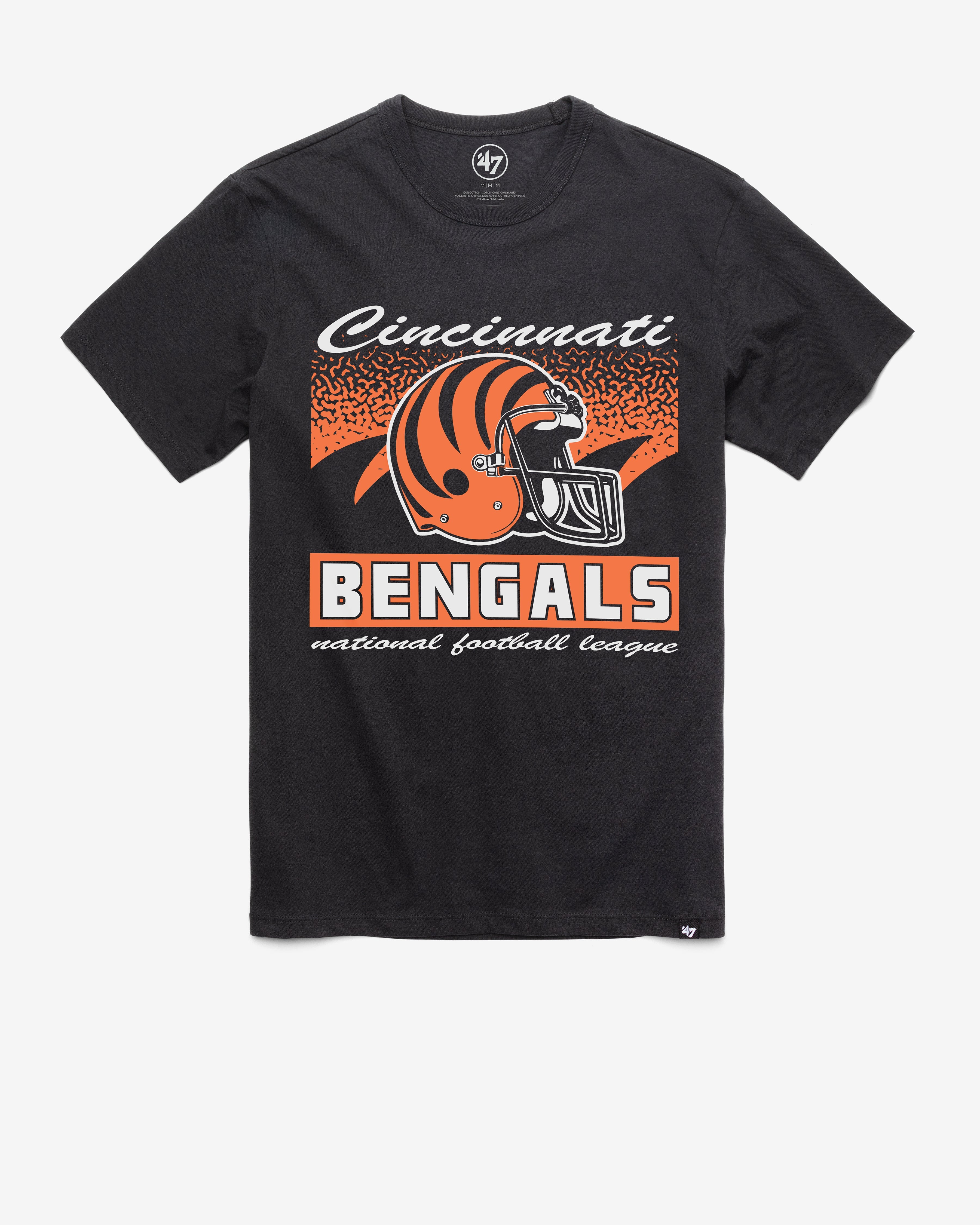 CINCINNATI BENGALS HISTORIC WAVER '47 FRANKLIN TEE FLINT BLACK