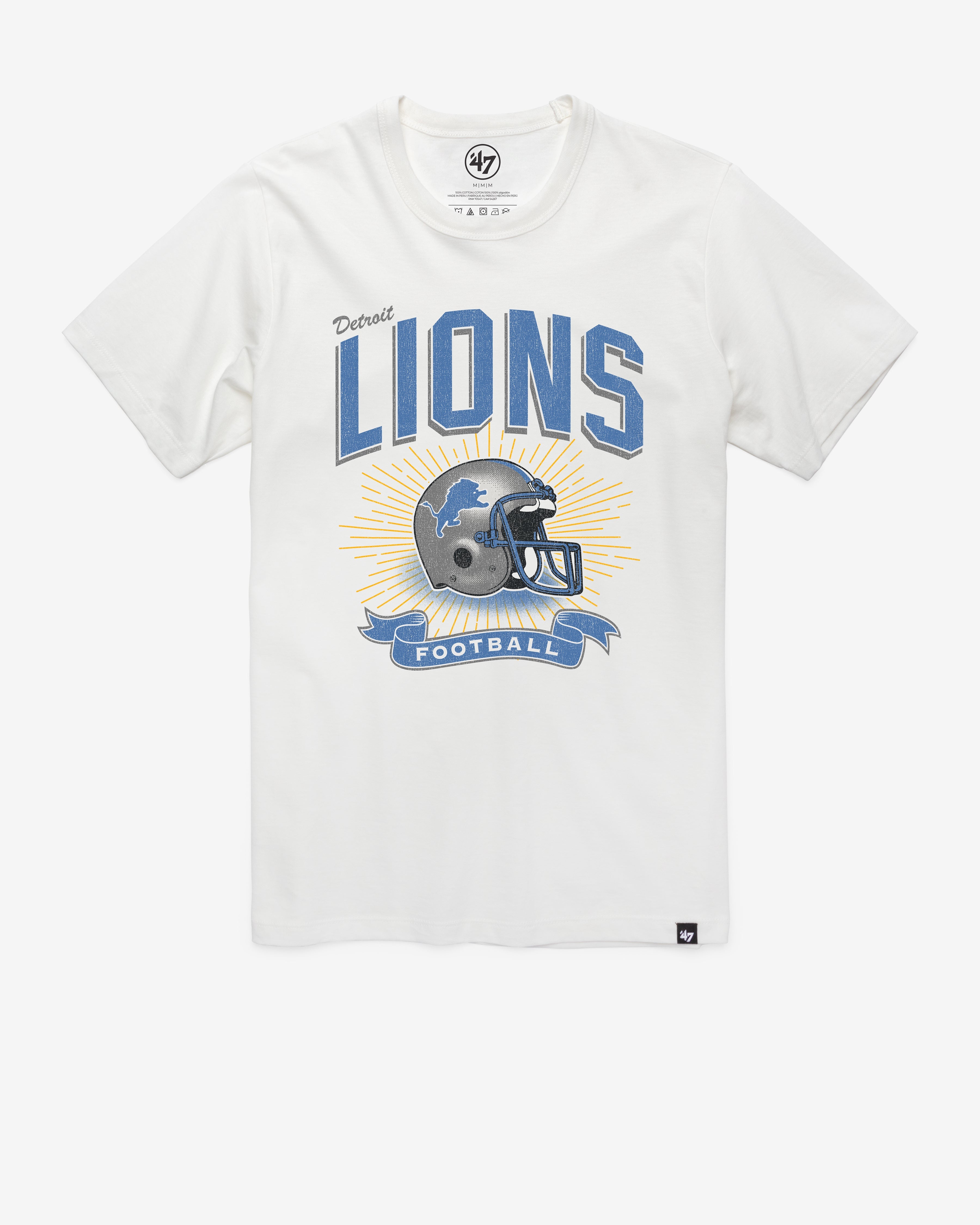 DETROIT LIONS HISTORIC PRIME PLAY '47 FRANKLIN TEE WHITE WASH