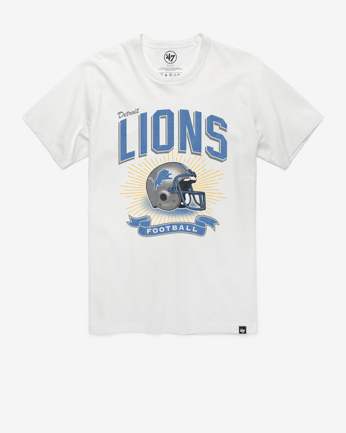 DETROIT LIONS HISTORIC PRIME PLAY '47 FRANKLIN TEE WHITE WASH