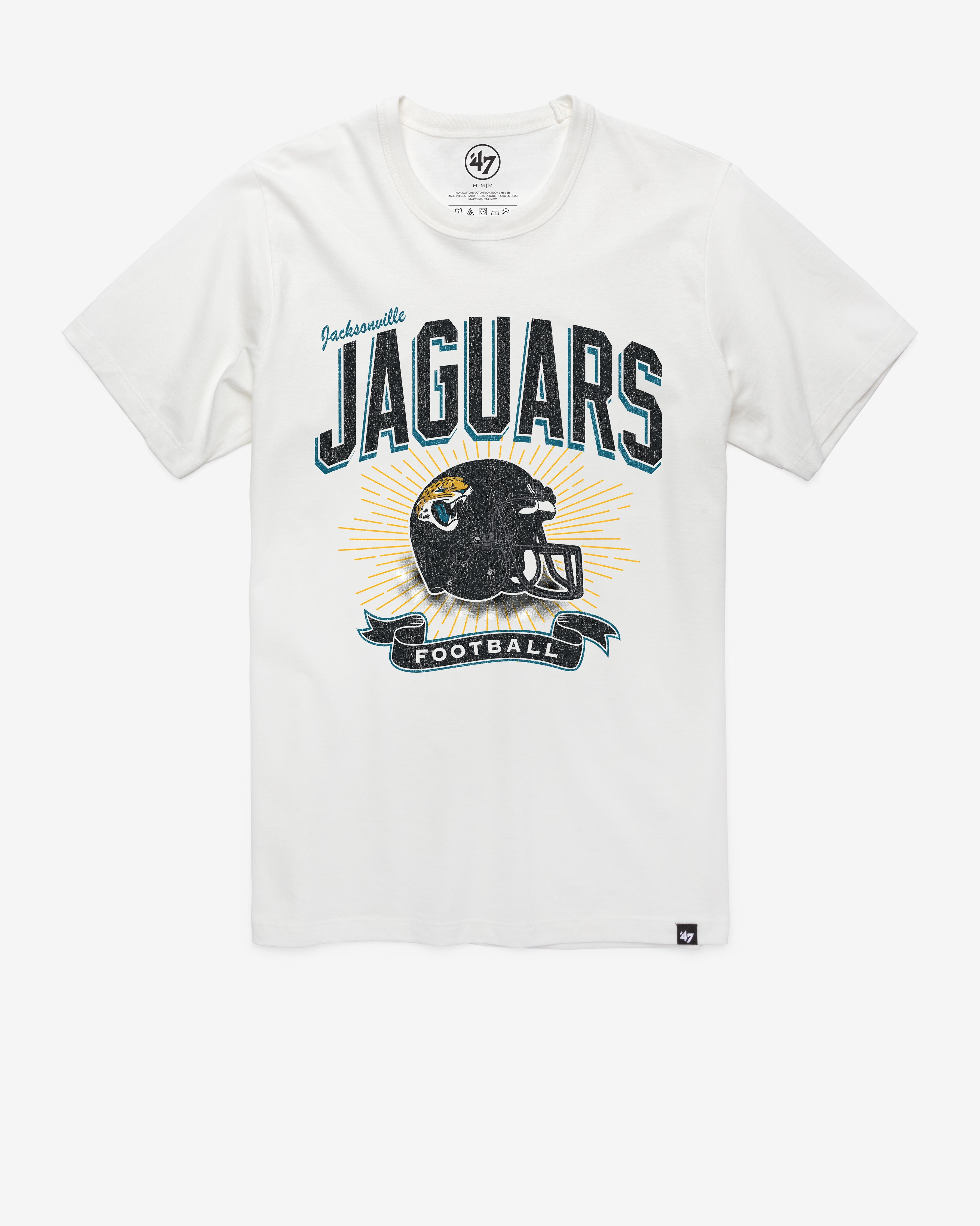 JACKSONVILLE JAGUARS HISTORIC PRIME PLAY '47 FRANKLIN TEE WHITE WASH