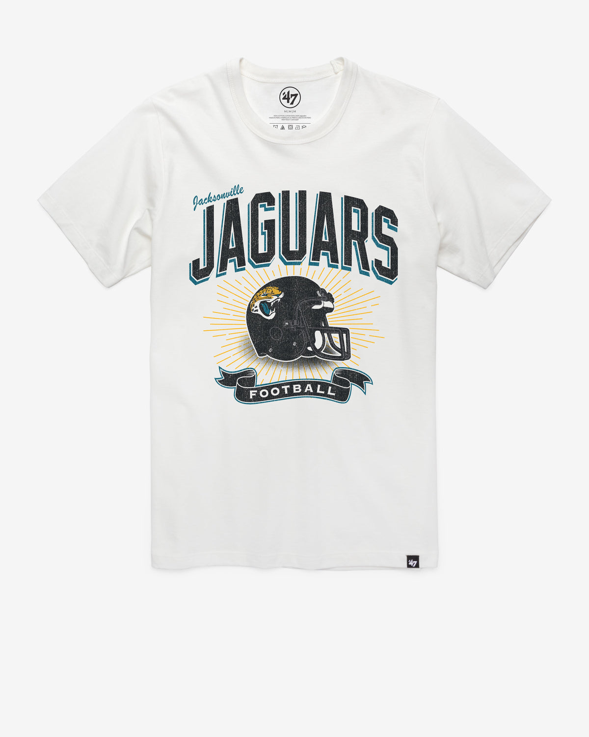 JACKSONVILLE JAGUARS HISTORIC PRIME PLAY '47 FRANKLIN TEE WHITE WASH