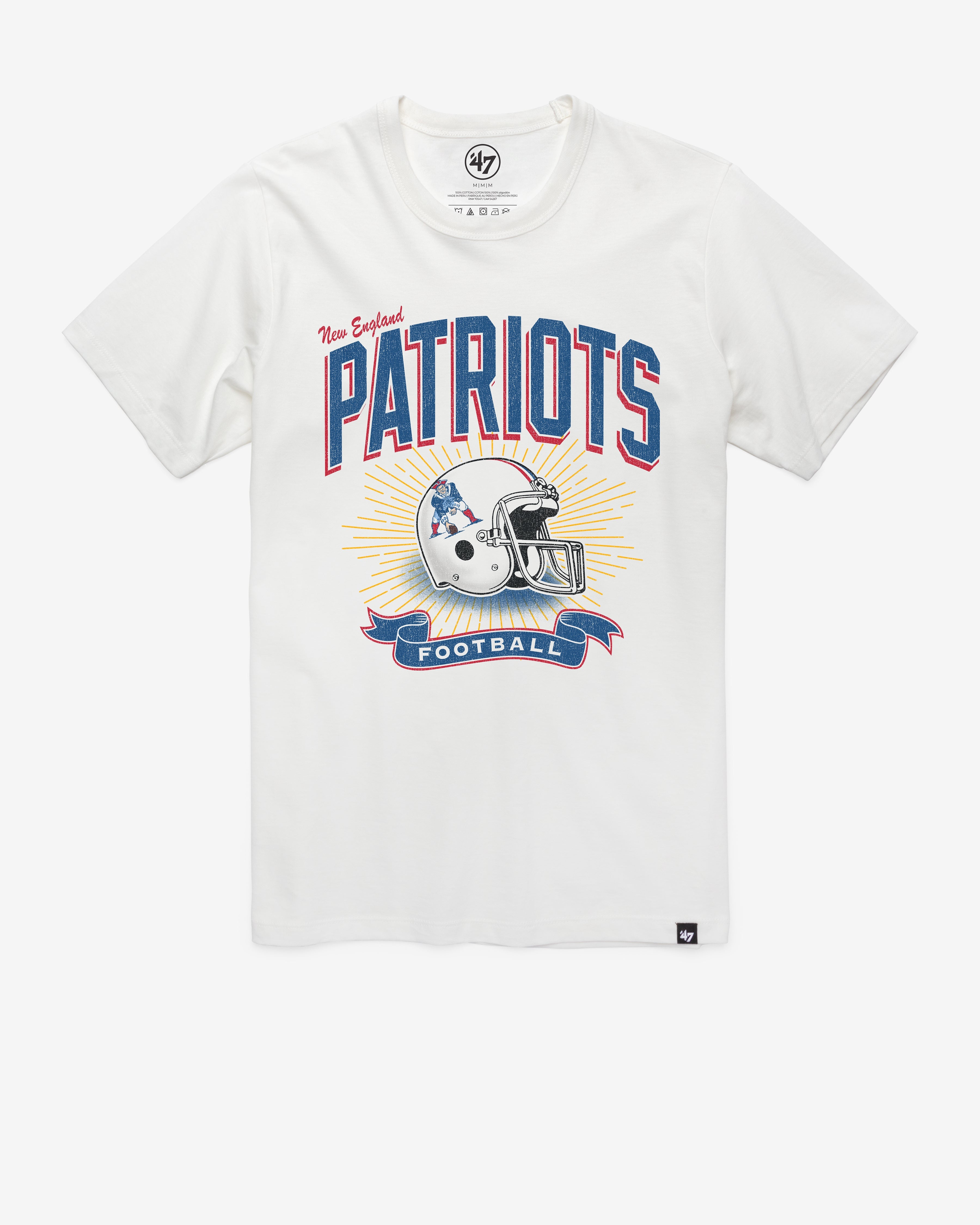 NEW ENGLAND PATRIOTS HISTORIC PRIME PLAY '47 FRANKLIN TEE WHITE WASH
