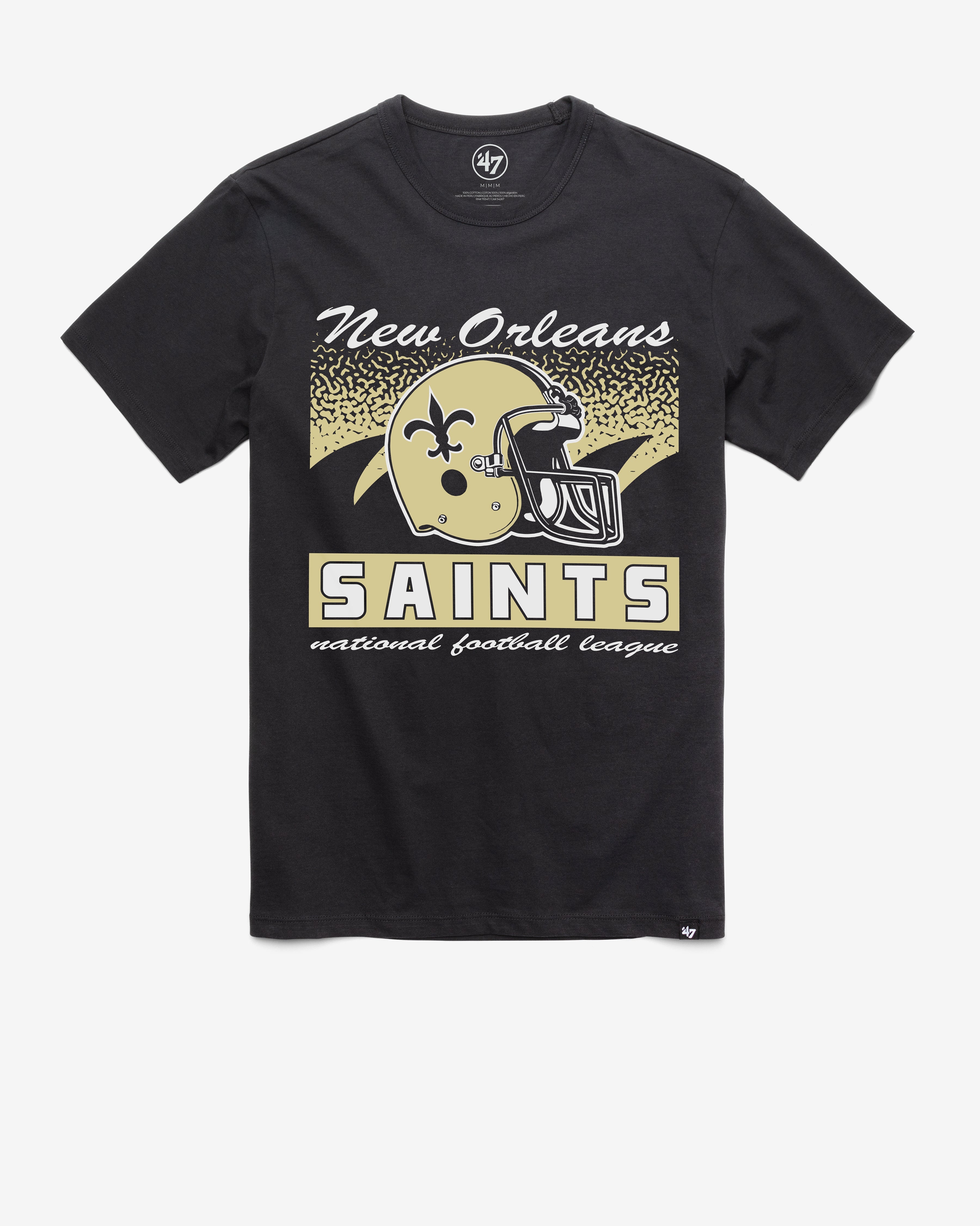 NEW ORLEANS SAINTS HISTORIC WAVER '47 FRANKLIN TEE FLINT BLACK