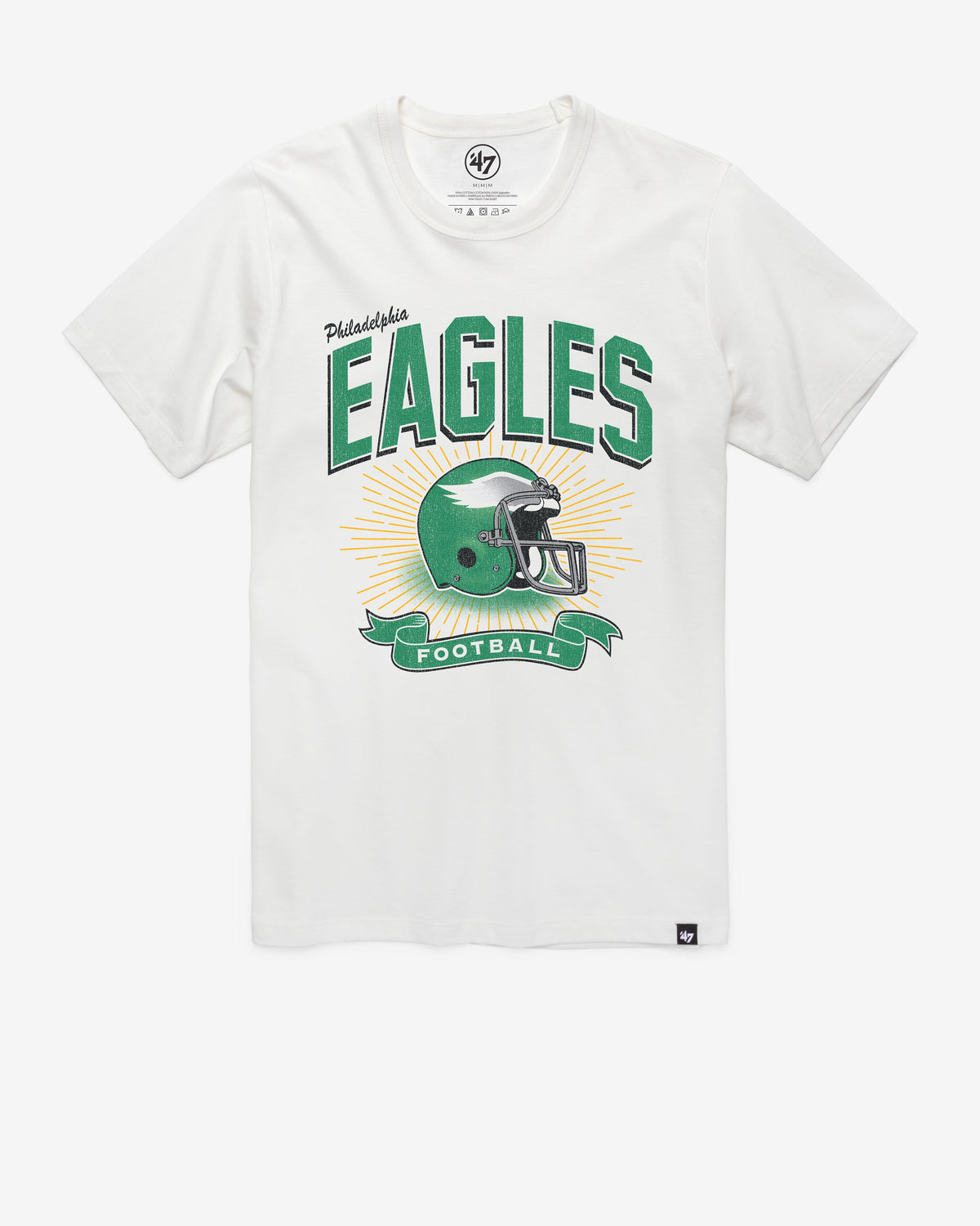 PHILADELPHIA EAGLES HISTORIC PRIME PLAY '47 FRANKLIN TEE WHITE WASH