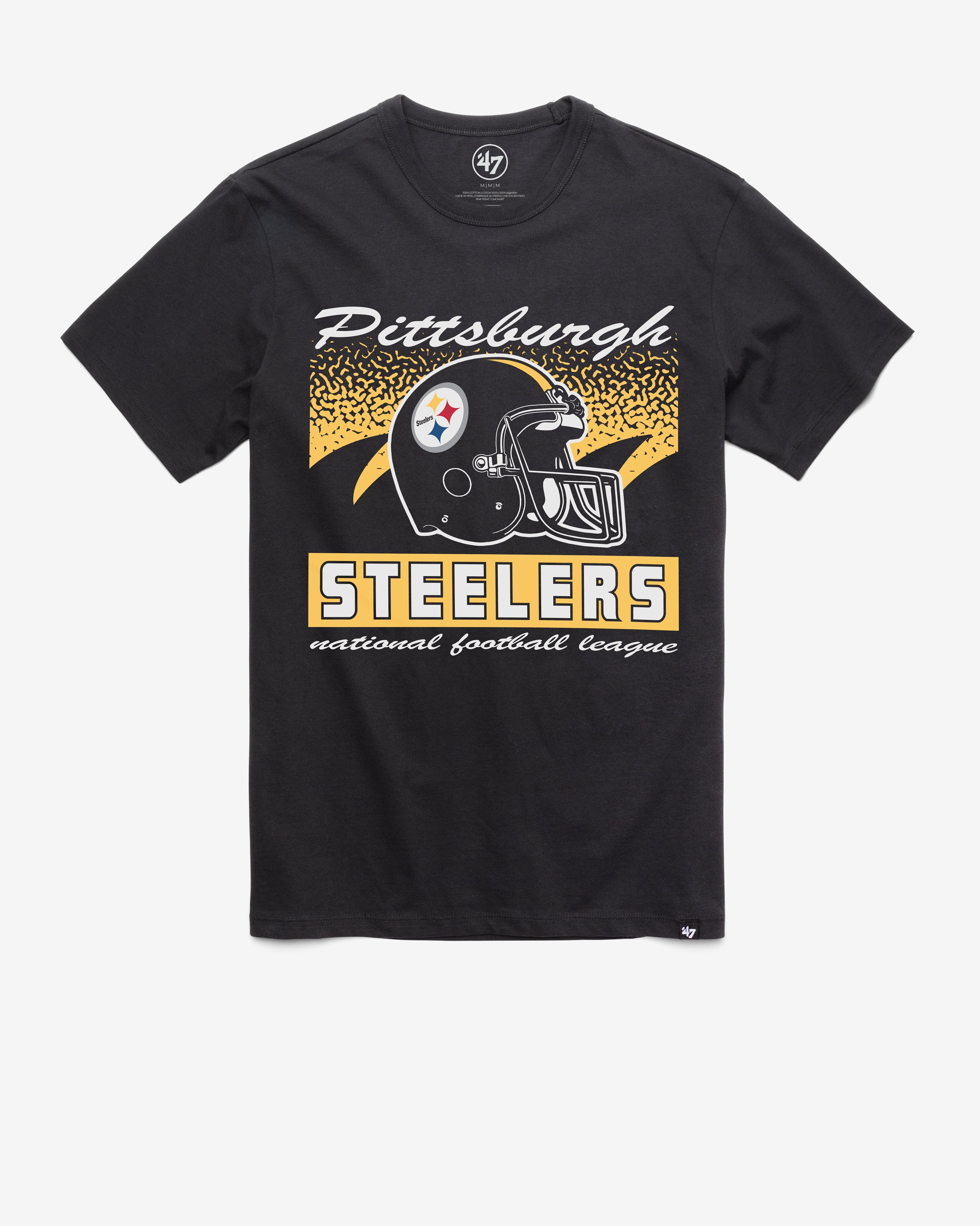 PITTSBURGH STEELERS HISTORIC WAVER '47 FRANKLIN TEE FLINT BLACK