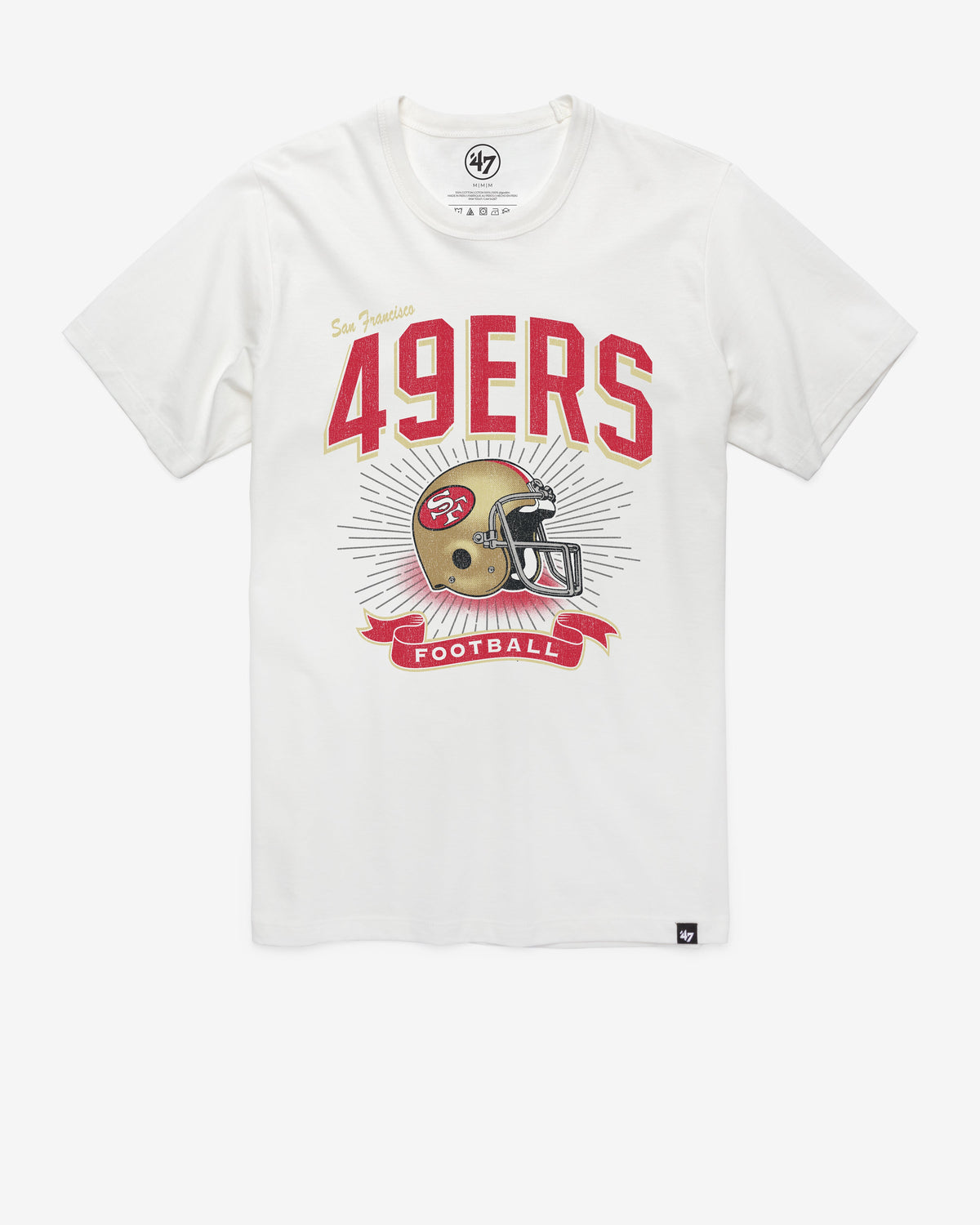 SAN FRANCISCO 49ERS HISTORIC PRIME '47 PLAY FRANKLIN TEE WHITE WASH