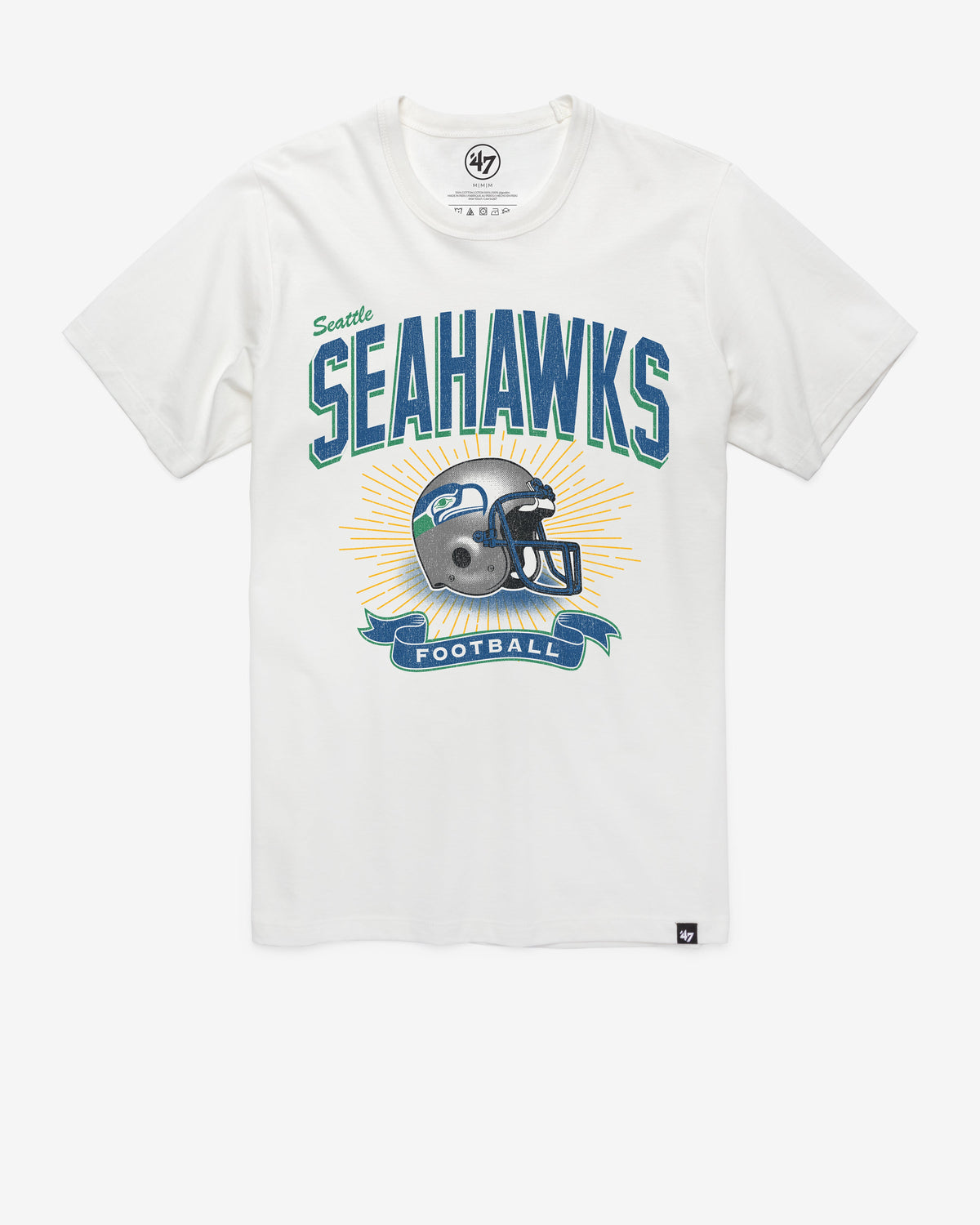 SEATTLE SEAHAWKS HISTORIC PRIME PLAY '47 FRANKLIN TEE WHITE WASH