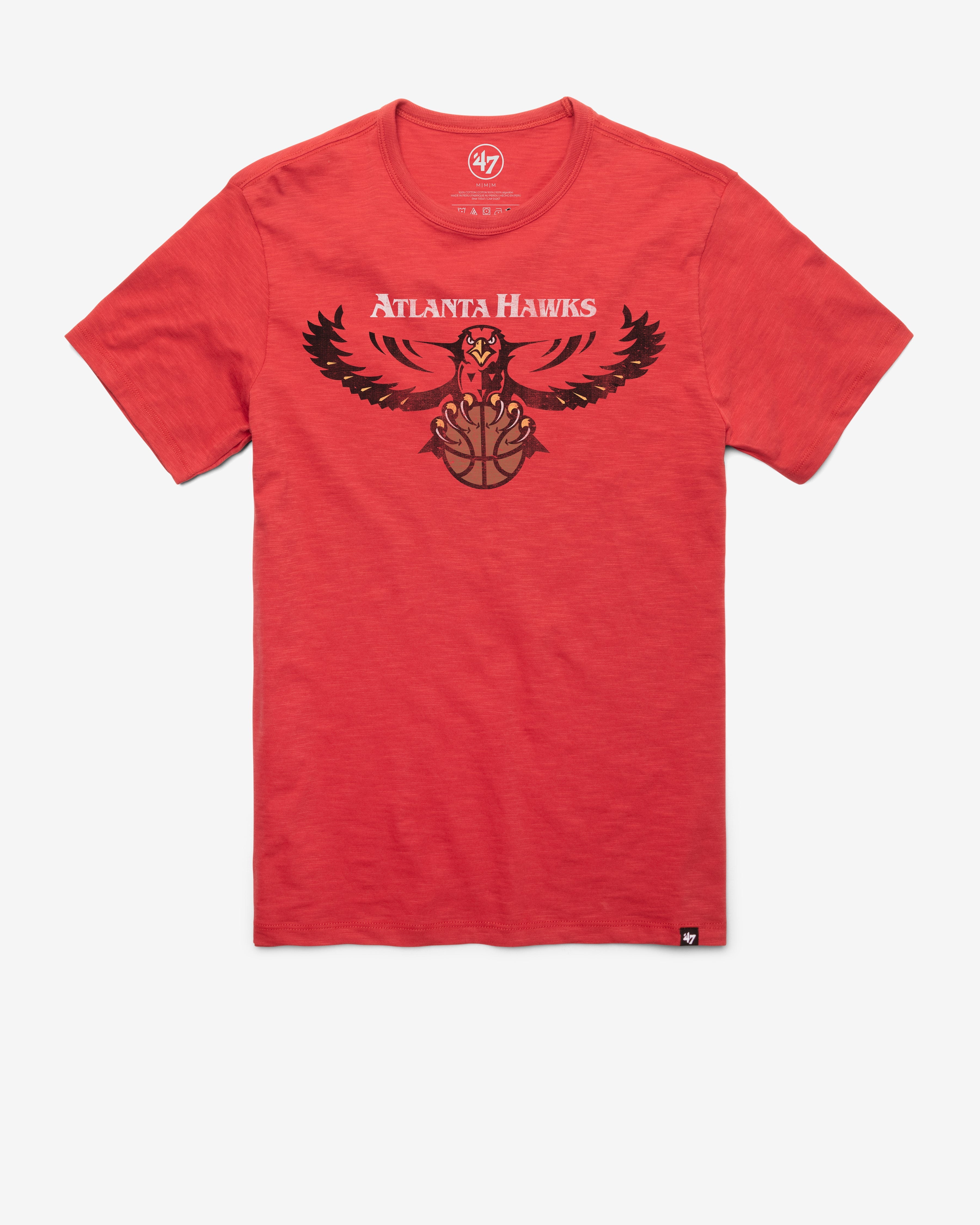 ATLANTA HAWKS HARDWOOD CLASSICS GRIT '47 SCRUM TEE RESCUE RED