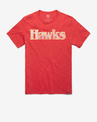 ATLANTA HAWKS HARDWOOD CLASSICS GRIT WORDMARK '47 SCRUM TEE RESCUE RED