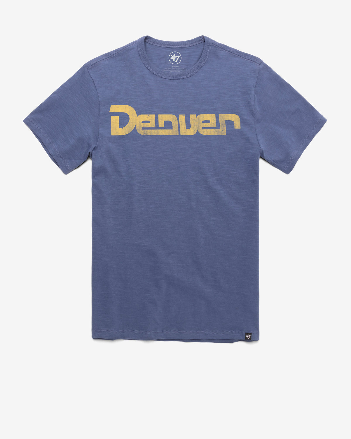 DENVER NUGGETS HARDWOOD CLASSICS GRIT WORDMARK '47 SCRUM TEE BLEACHER BLUE