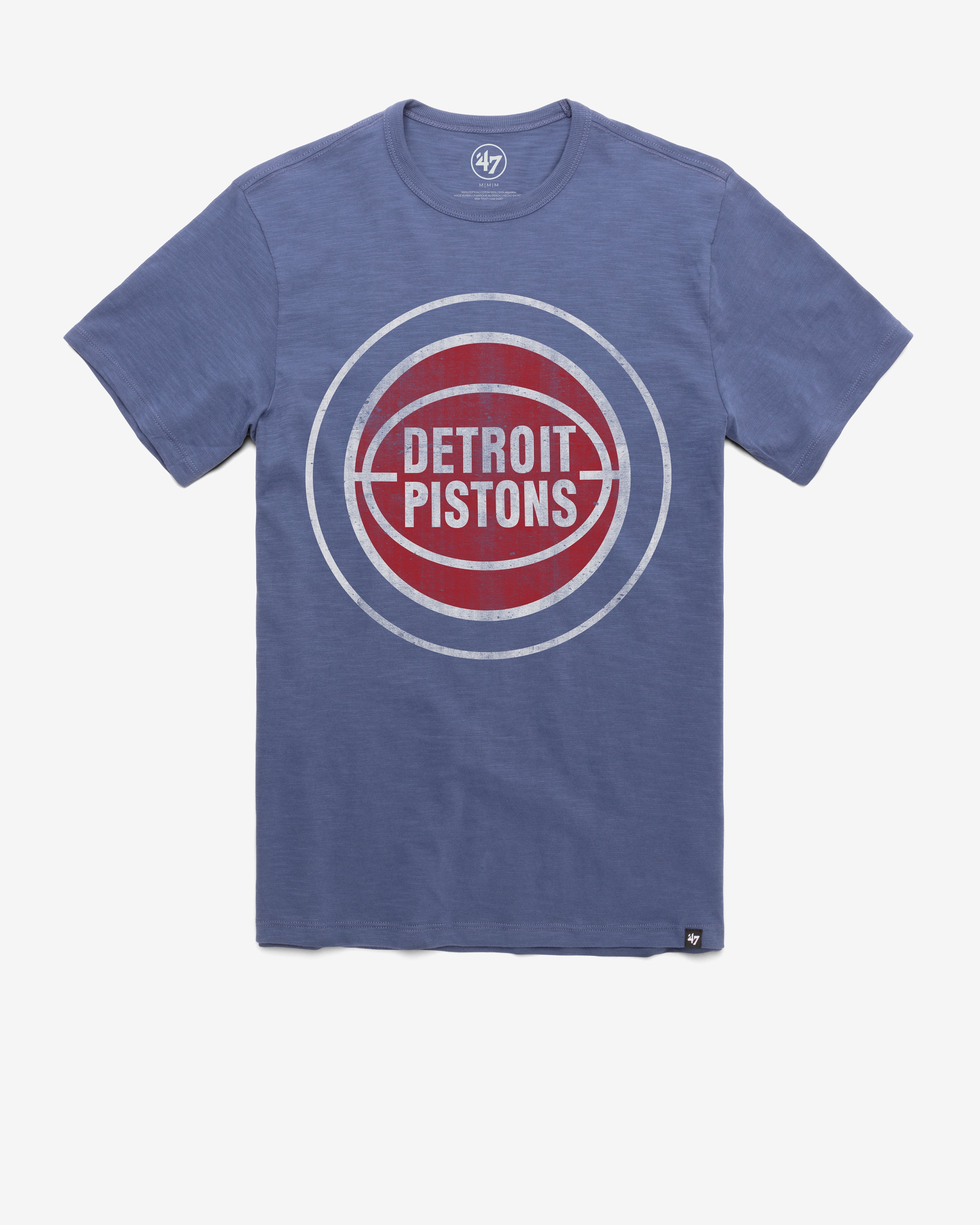 DETROIT PISTONS HARDWOOD CLASSICS GRIT '47 SCRUM TEE BLEACHER BLUE