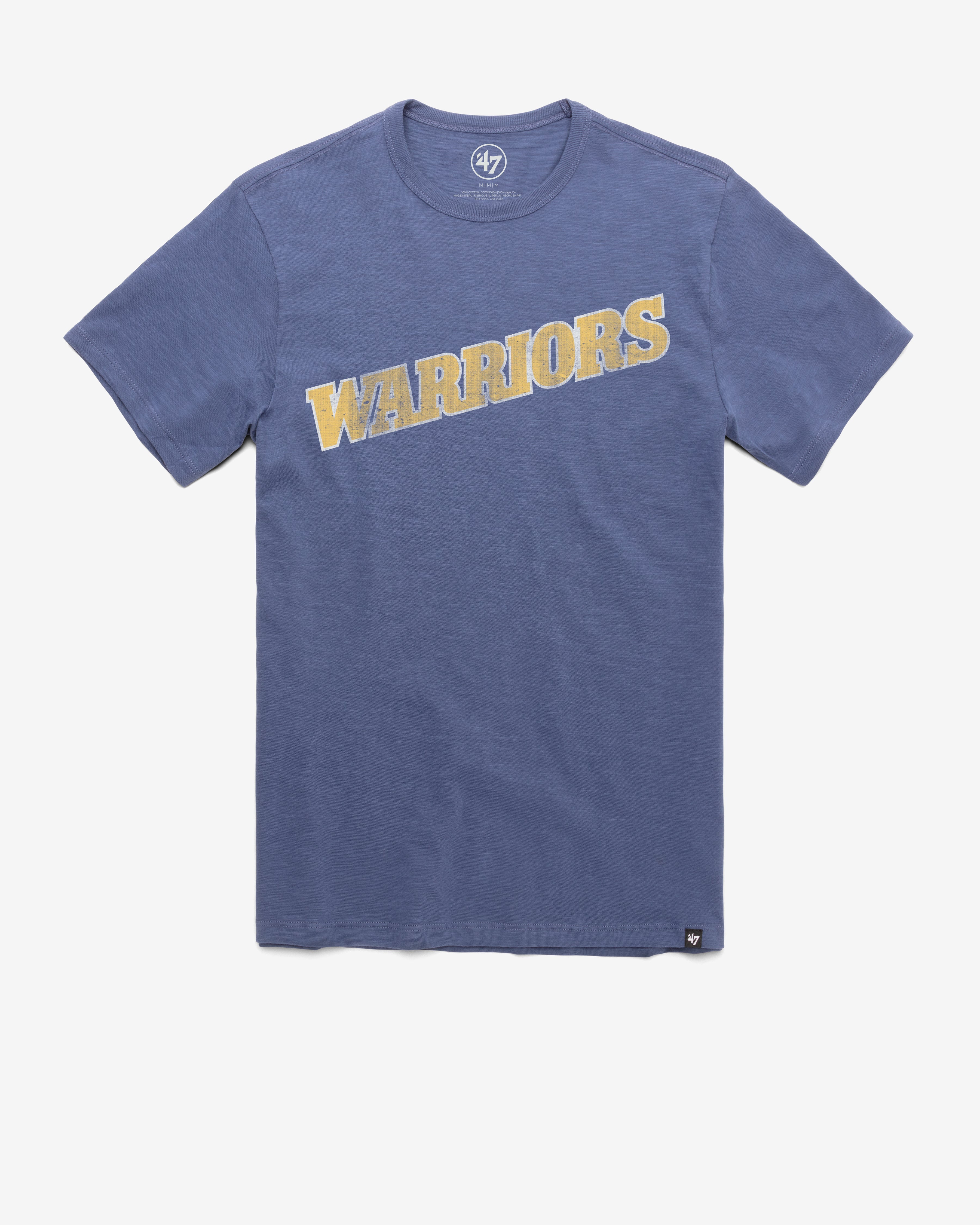 GOLDEN STATE WARRIORS HARDWOOD CLASSICS GRIT WORDMARK '47 SCRUM TEE BLEACHER BLUE