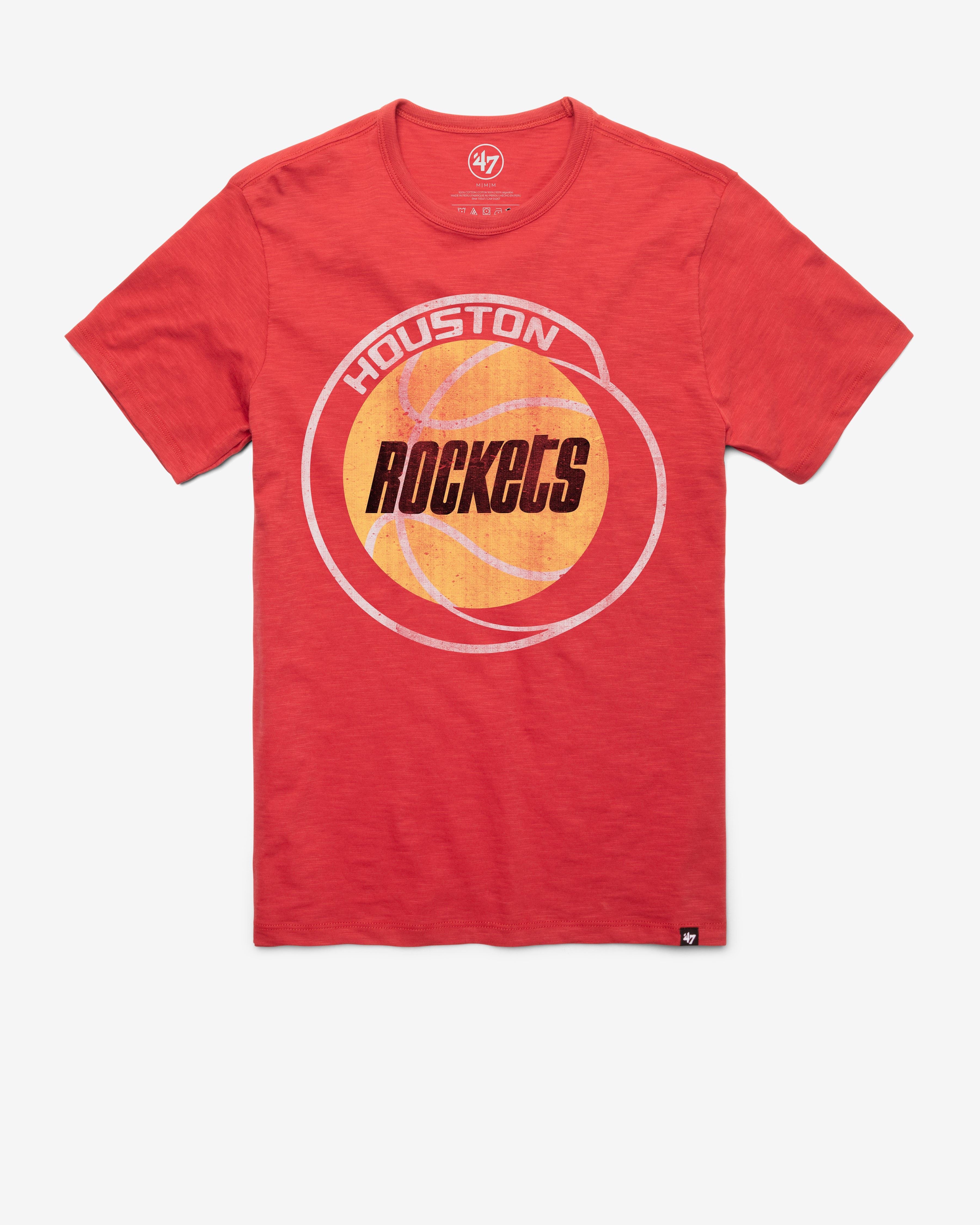 HOUSTON ROCKETS HARDWOOD CLASSICS GRIT '47 SCRUM TEE RESCUE RED