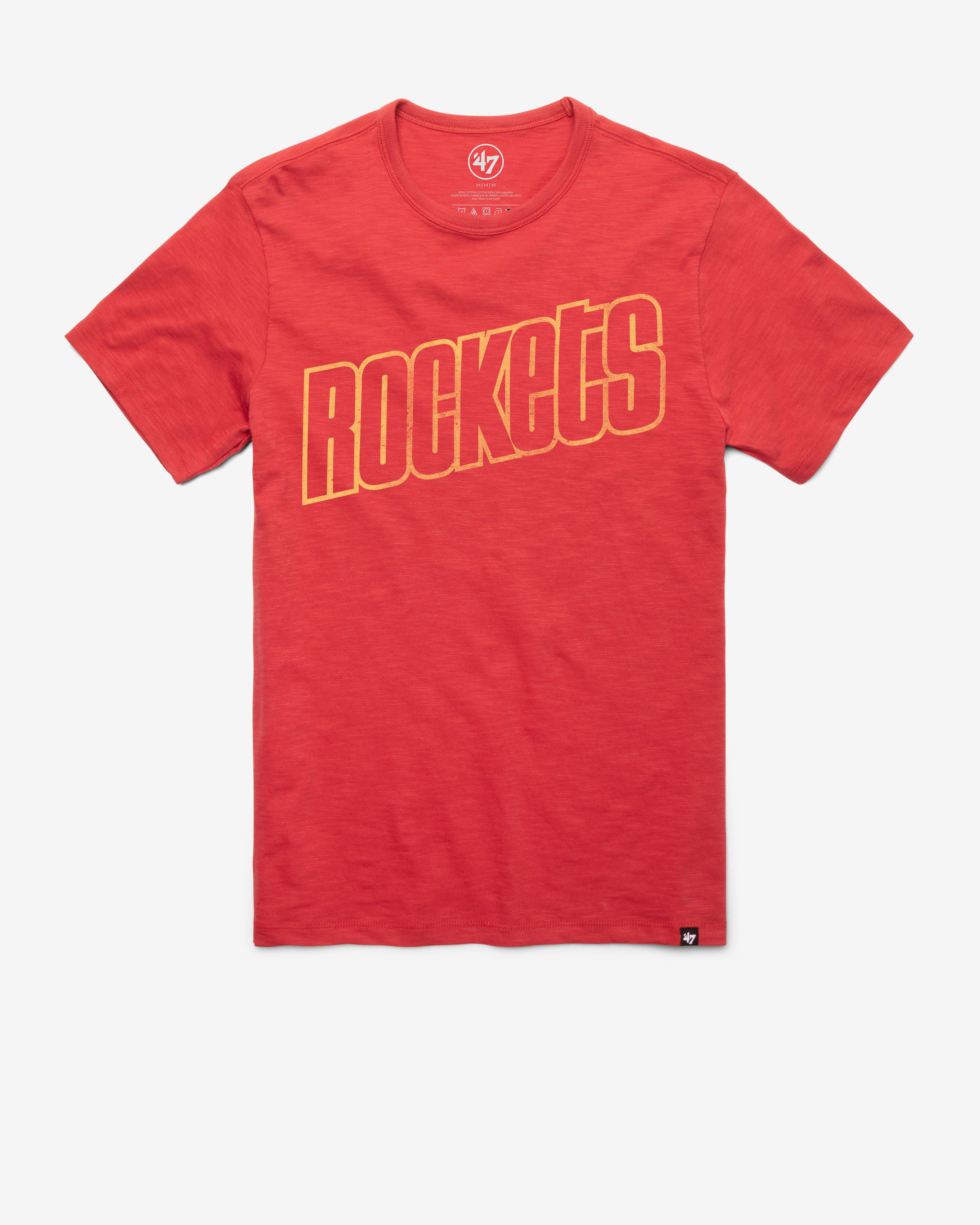 HOUSTON ROCKETS HARDWOOD CLASSICS GRIT WORDMARK '47 SCRUM TEE RESCUE RED