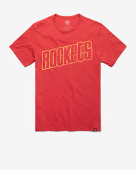 HOUSTON ROCKETS HARDWOOD CLASSICS GRIT WORDMARK '47 SCRUM TEE RESCUE RED