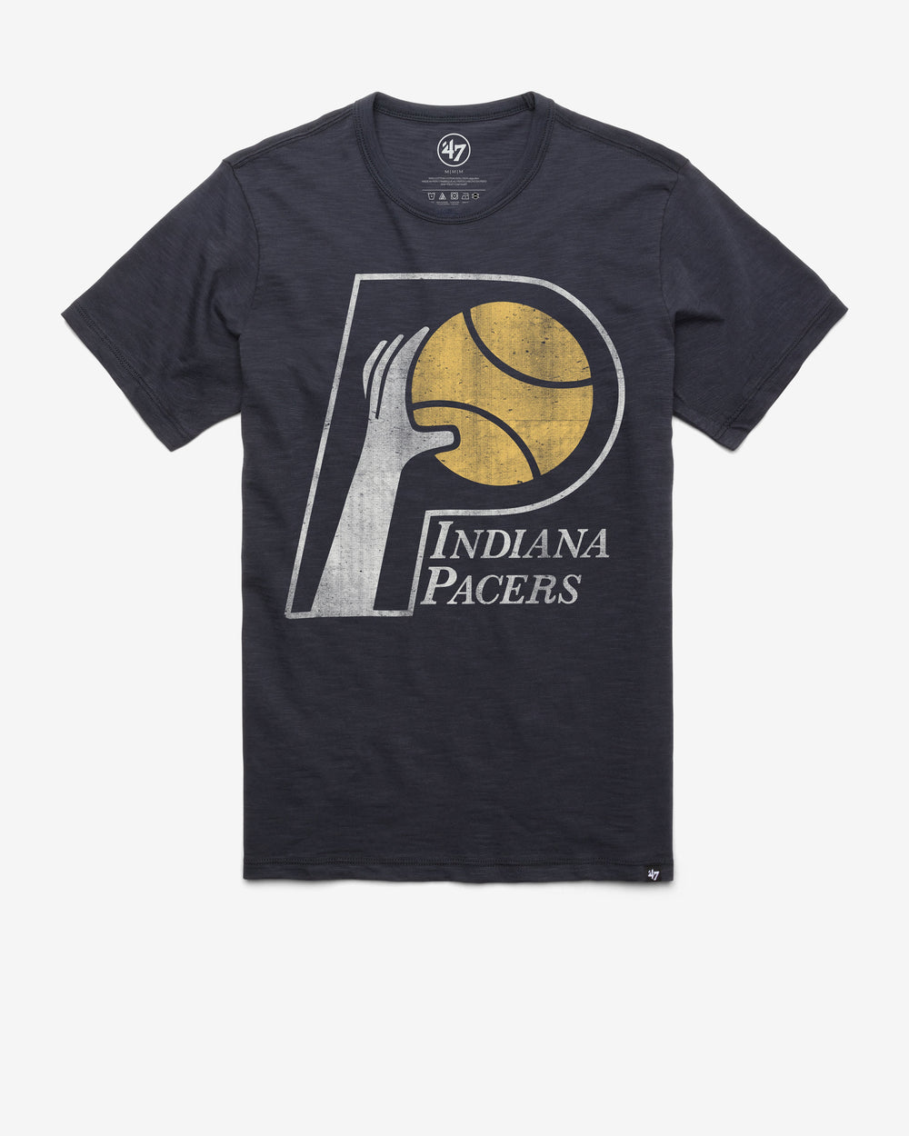 INDIANA PACERS HARDWOOD CLASSICS GRIT '47 SCRUM TEE FALL NAVY